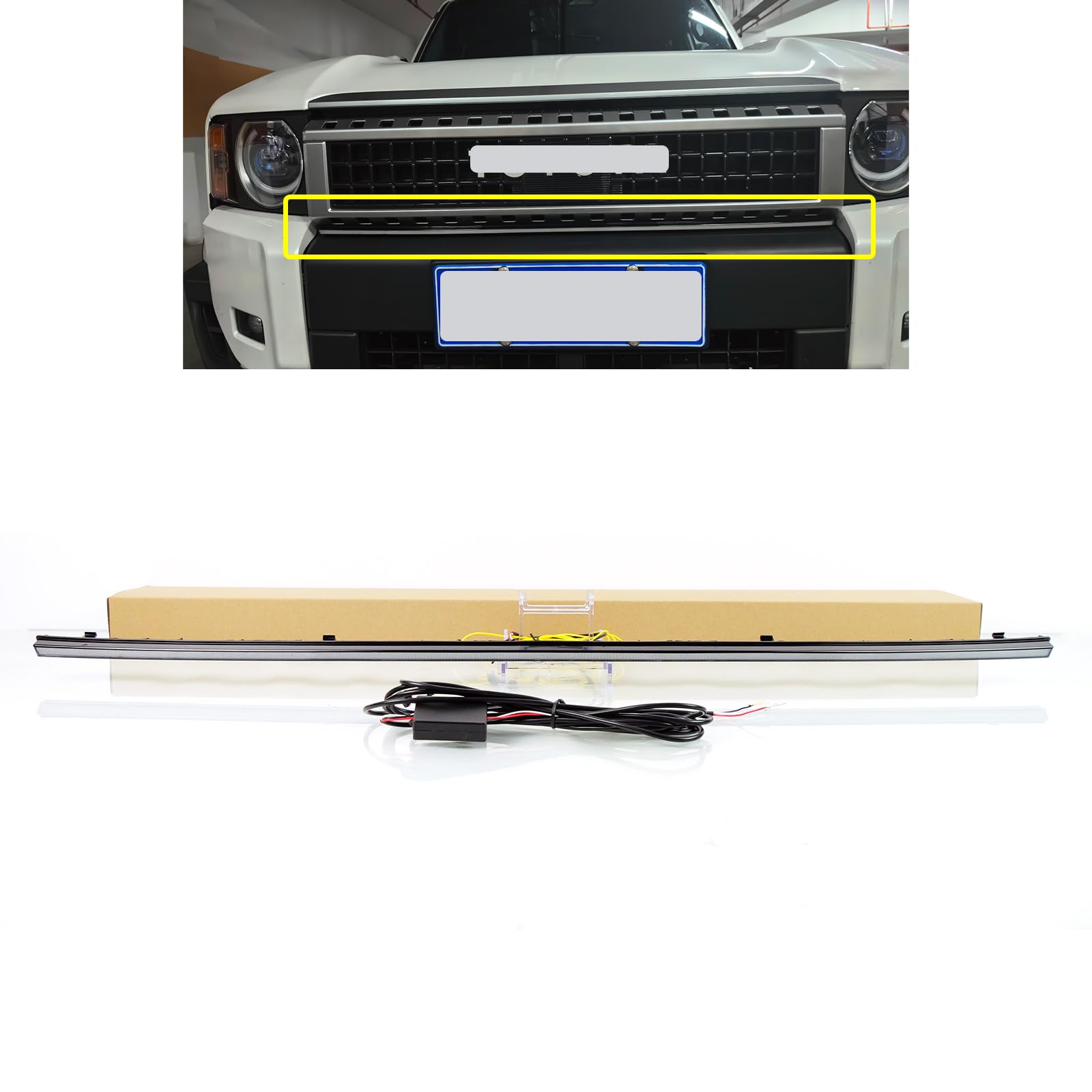 LED Front grill Fog Light Fit For 2024 2025 Toyota LC250 Land Cruiser Prado 250 DRL Daytime Running Light With Amber Turn Signal