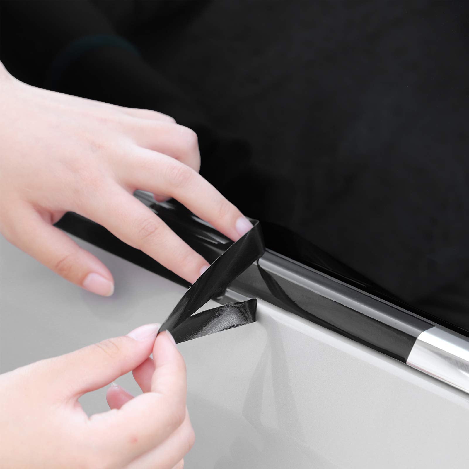 Lzlrun Free Tool Kit High Gloss Vinyl Wrap Kit For Black Out Chrome Delete Window Trim Door Trim (2Inches X 30Feet)