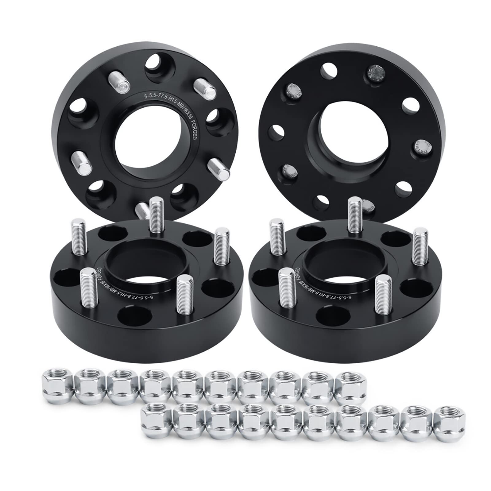 Ksp 1.5'' Ram 1500 Wheel Spacers, 4Pcs 2002-2010 Dodge Ram 1500 Forged Rim Spacer With 9/16-18 Stud 77.8Mm Hub Bore, 5X5.5 To 5X
