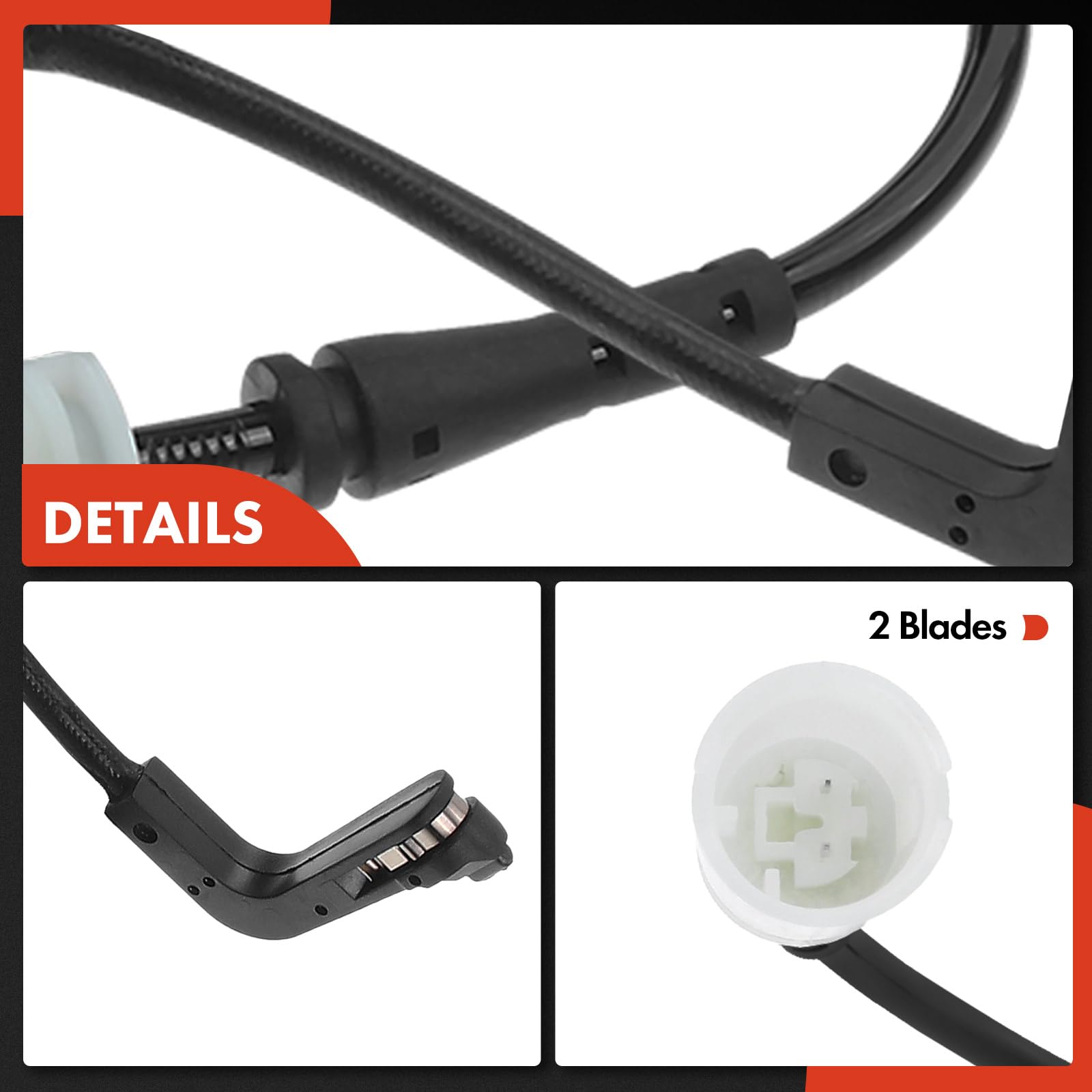 A-Premium Disc Brake Pad Wear Sensors Compatible With Bmw 325I 330I 2006 328I 2007-2008 128I 2008-2010 Front And Rear Side 2-Pc