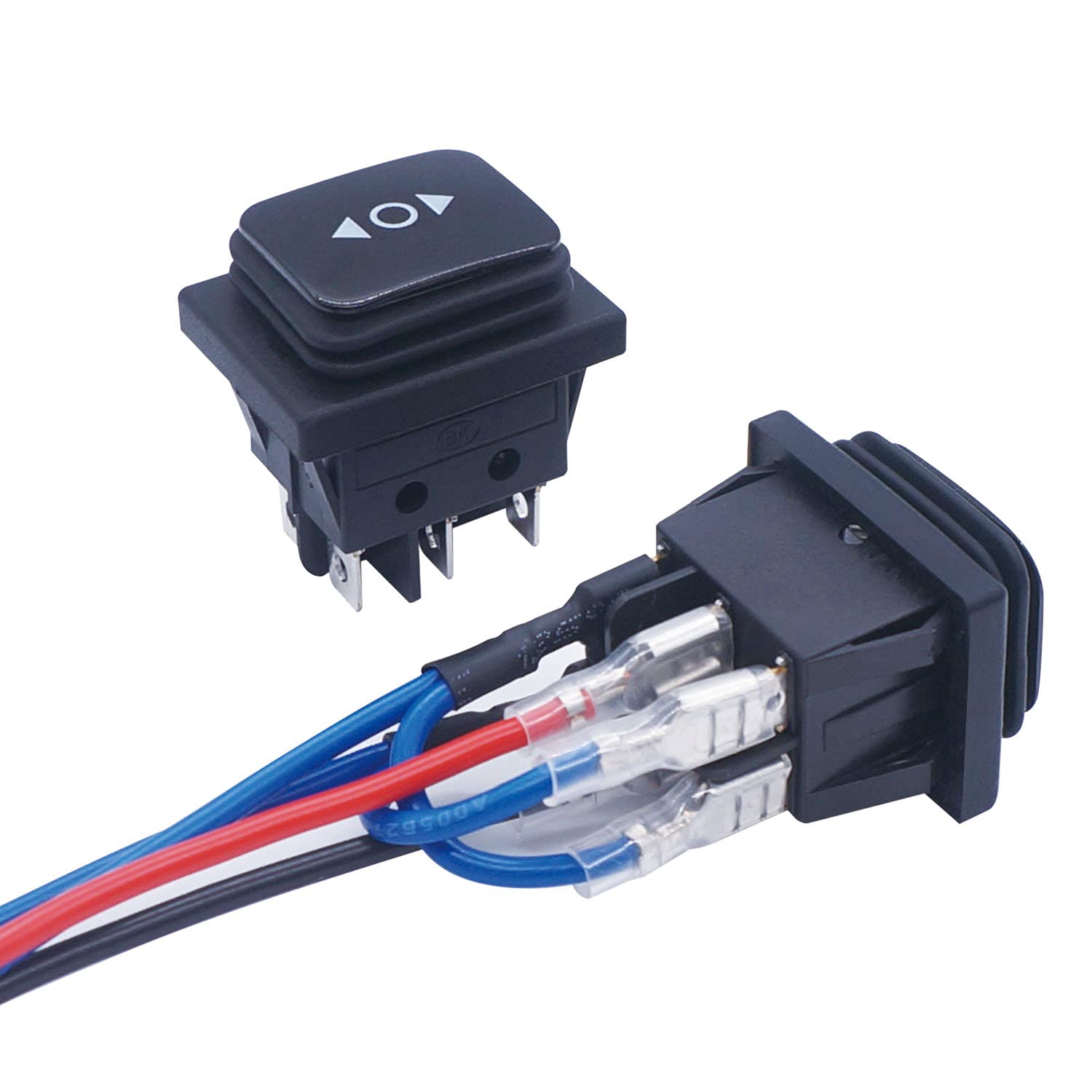 Weideer Reverse Polarity Switch Waterproof 12V Rv Jack Switch On/Off/On Momentary Rocker Toggle Switch With Jumper Wires