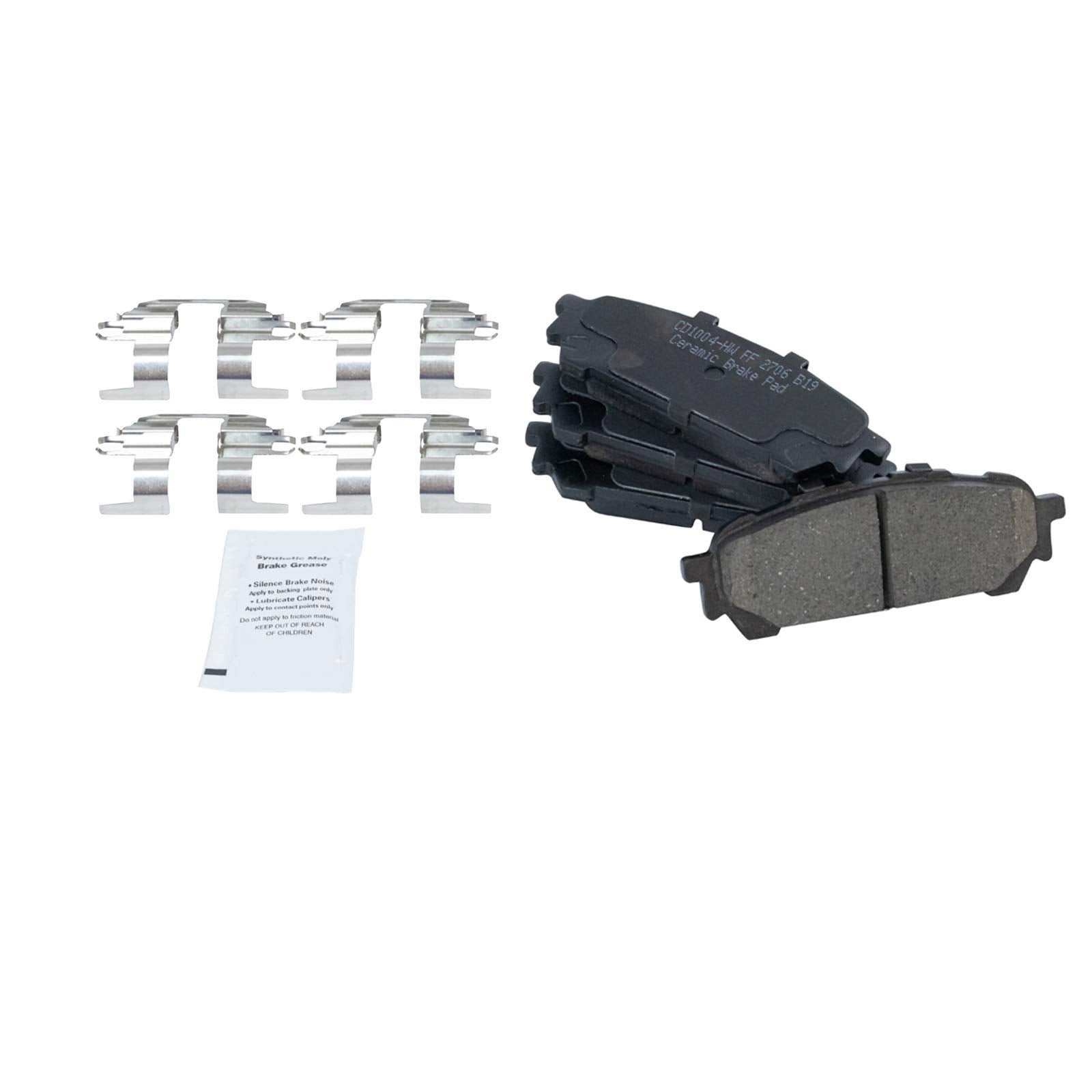 Trq Front And Rear Brake Pad & Rotor Kit Brake Pads Brake Rotor Ceramic Compatible With 2005-2006 Saab 9-2X 2004-2007 Subaru Imp