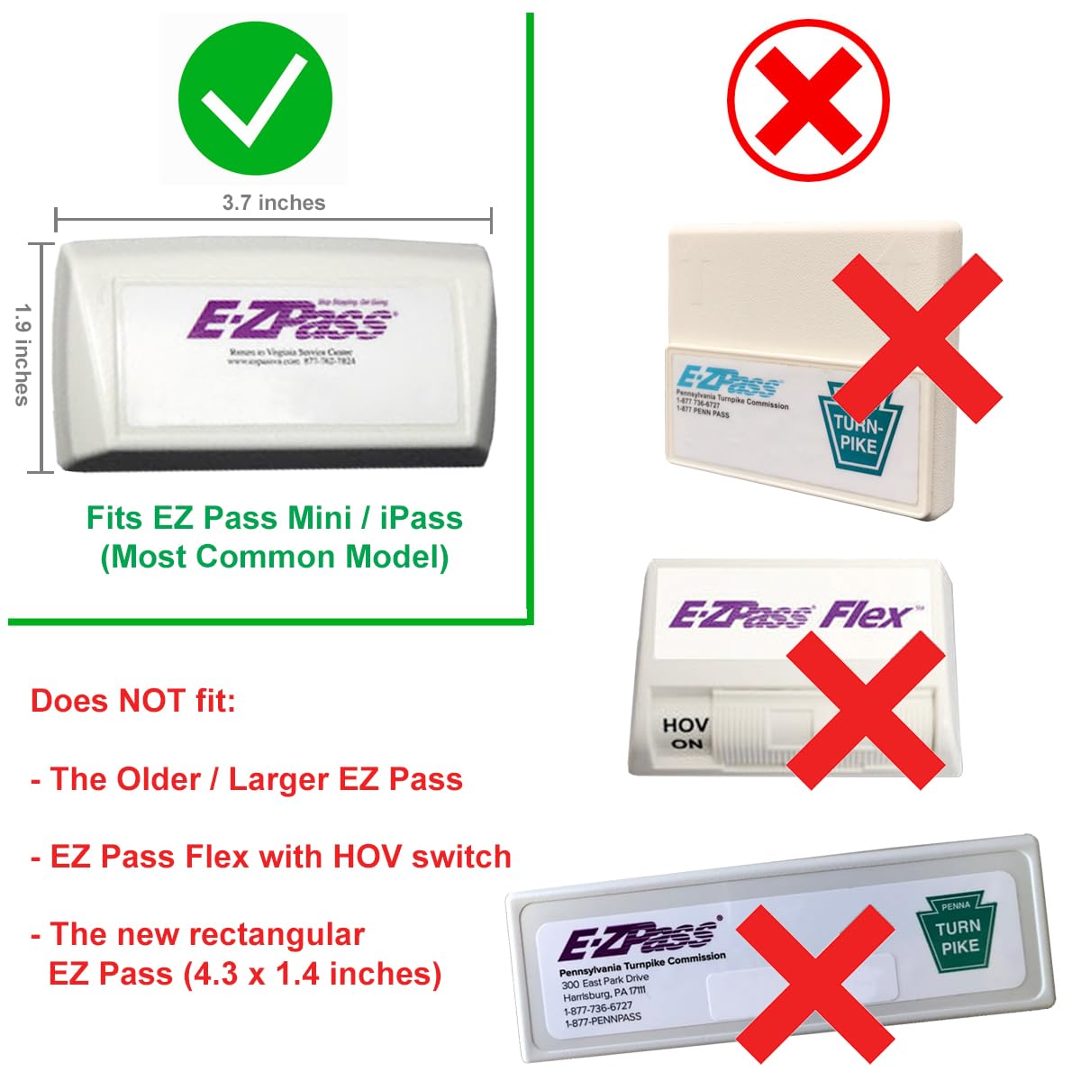 IoT Slash EZ Skin Silicone Cover for EZ Pass - Black, Discreet Holder for EZ Pass Mini/iPass