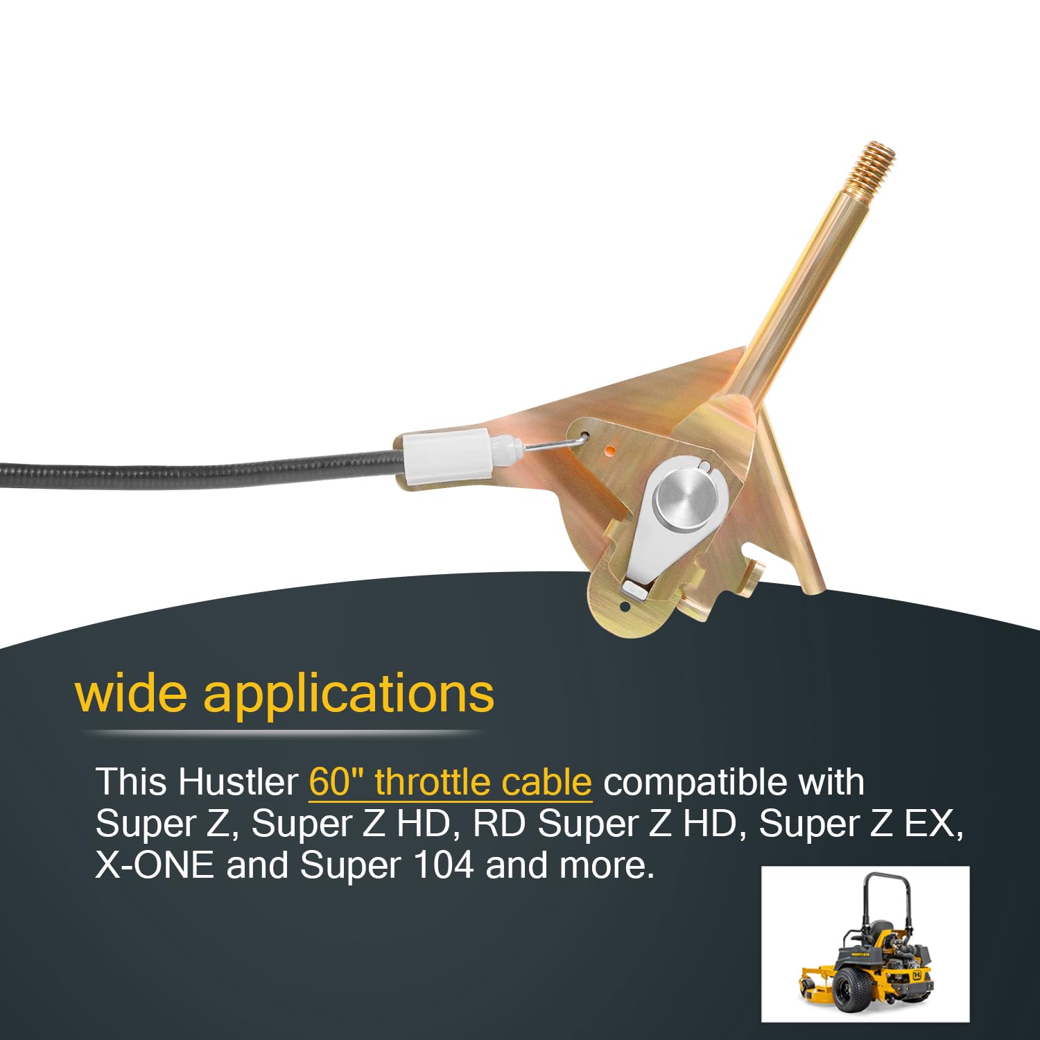 Zymurgoes 603409 Throttle Control Cable 60    Fits For Hustler Zero-Turn Mowers Compatible With Super Z, Super Z Hd, Rd Super Z
