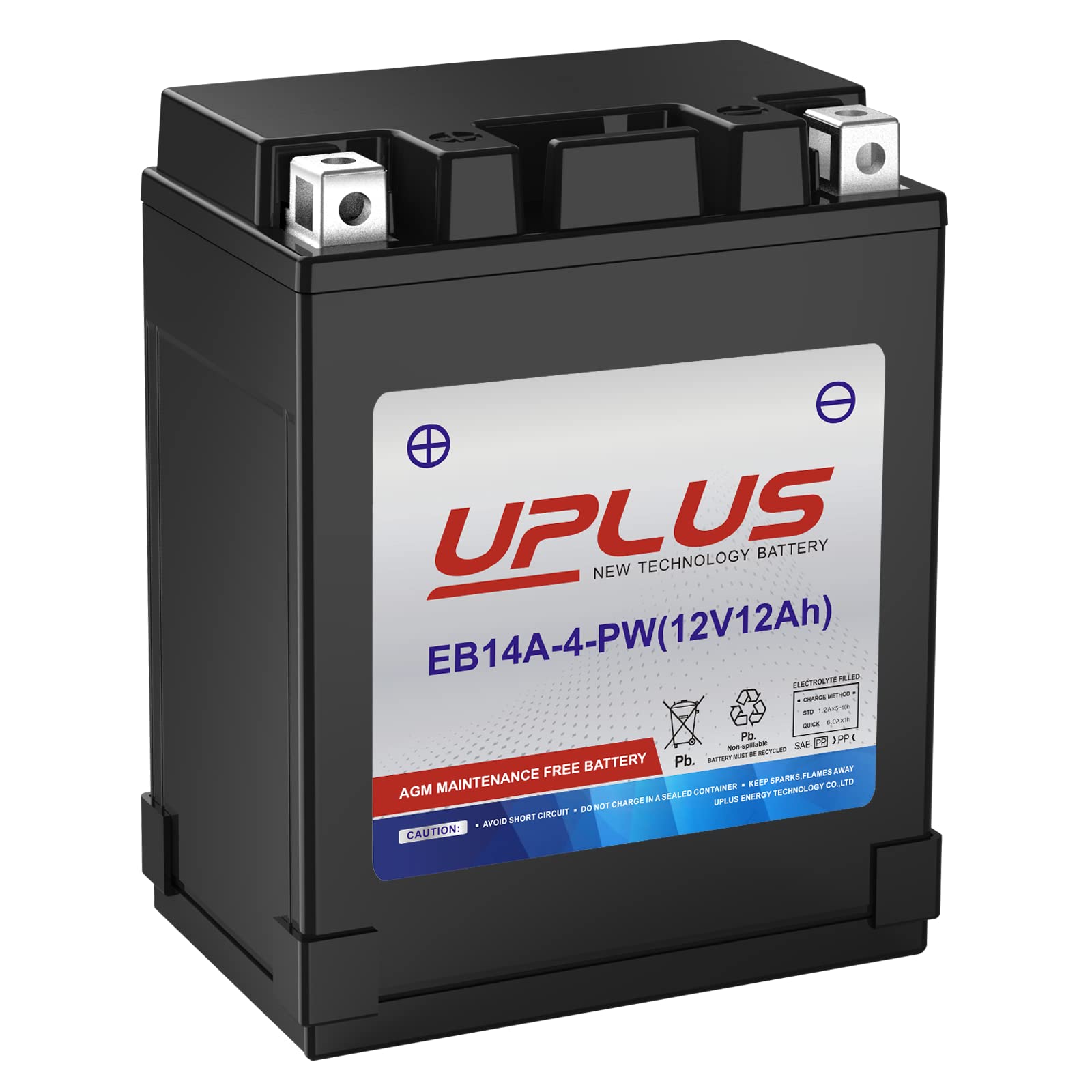 ATV Battery YB14A-A2, YTX14AH-BS UPLUS EB14A-4-PW Scooter Snowmobile UTV Motorcycle Battery Maintenance Free - Sealed AGM Powers