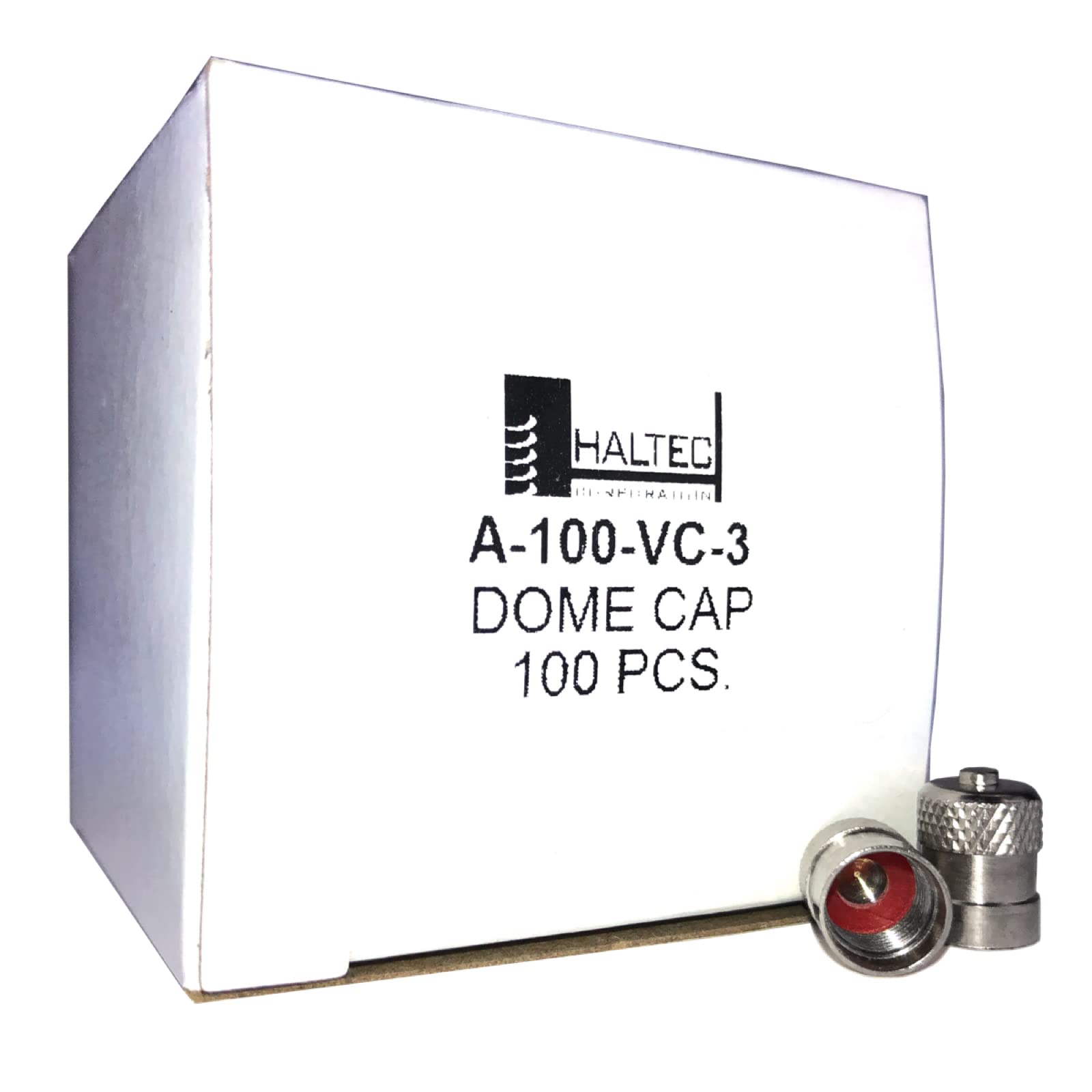 Haltec A-100-Vc-3 Metal Dome Valve Cap (100 Pack)