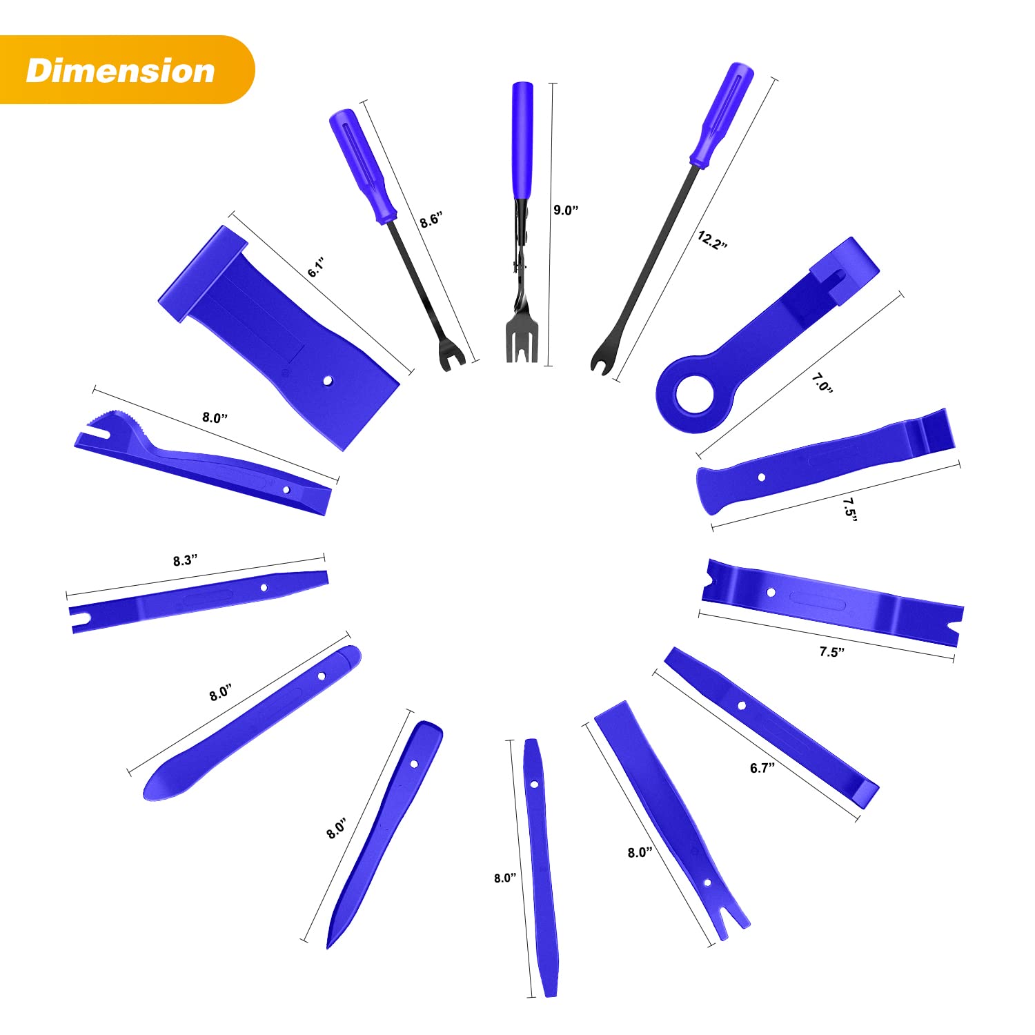 Gooacc 88Pcs Trim Removal Tool, Auto Push Pin Bumper Retainer Clip Set Fastener Terminal Remover Tool Adhesive Cable Clips Remov