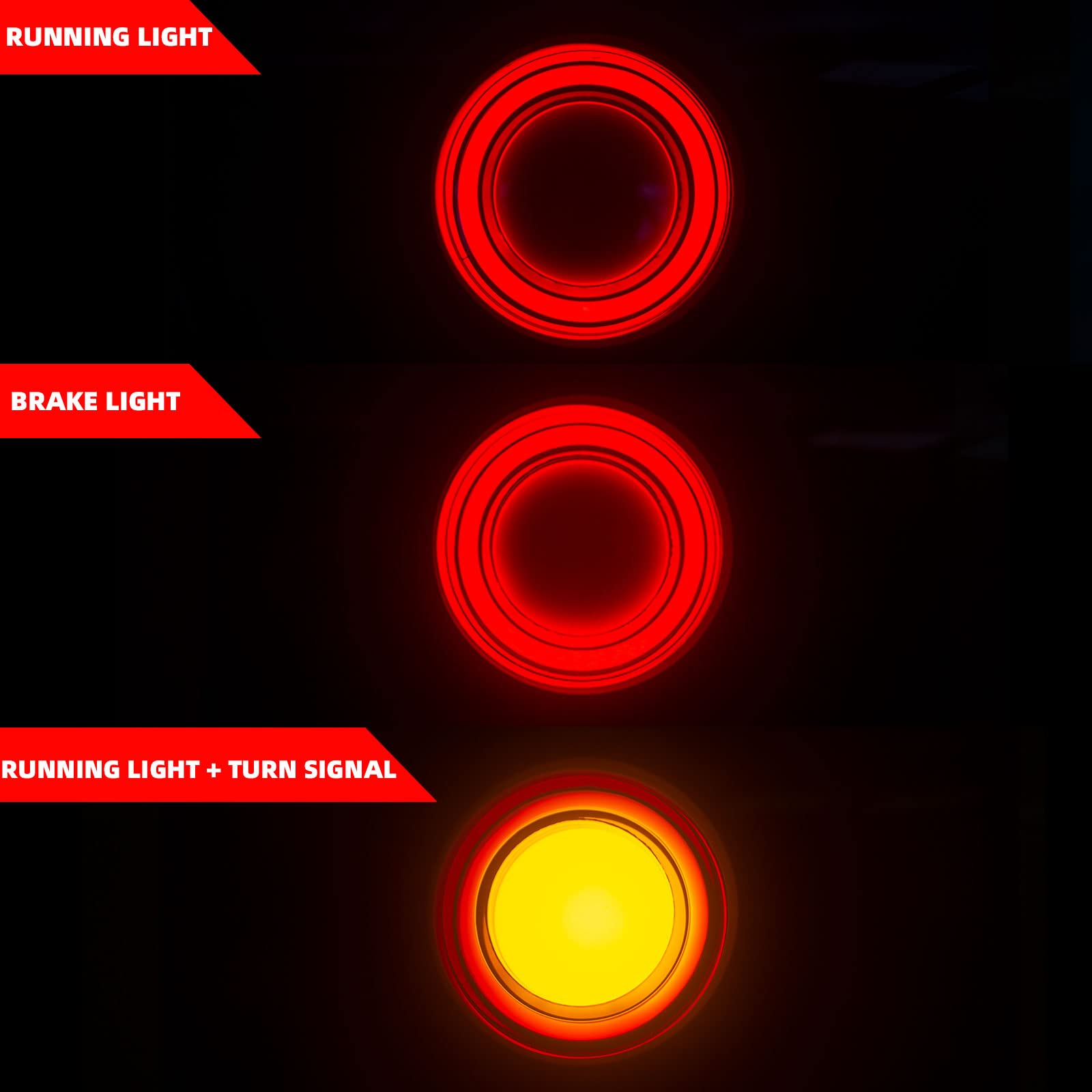 FATECIM 2X Motorcycle LED Bullet Tail Lights Turn Signals Running Brake Light Heavy Duty Motorbike Rear Blinker Indicators for B