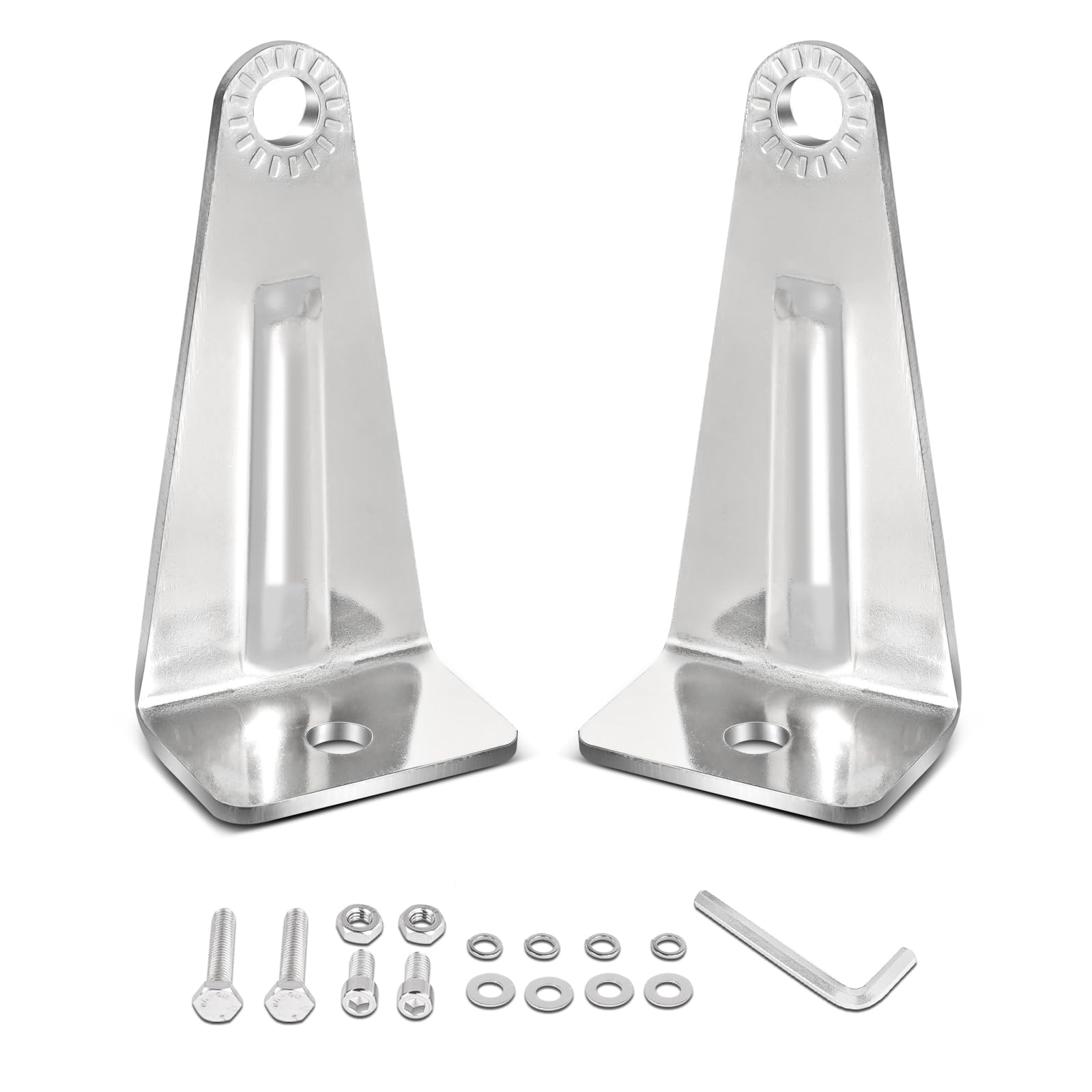 AKD Part LED Light Bar Side Mounting Brackets Kit Heavy Duty Stainless Steel Side Brackets for Straight or Curved Single-Row LED