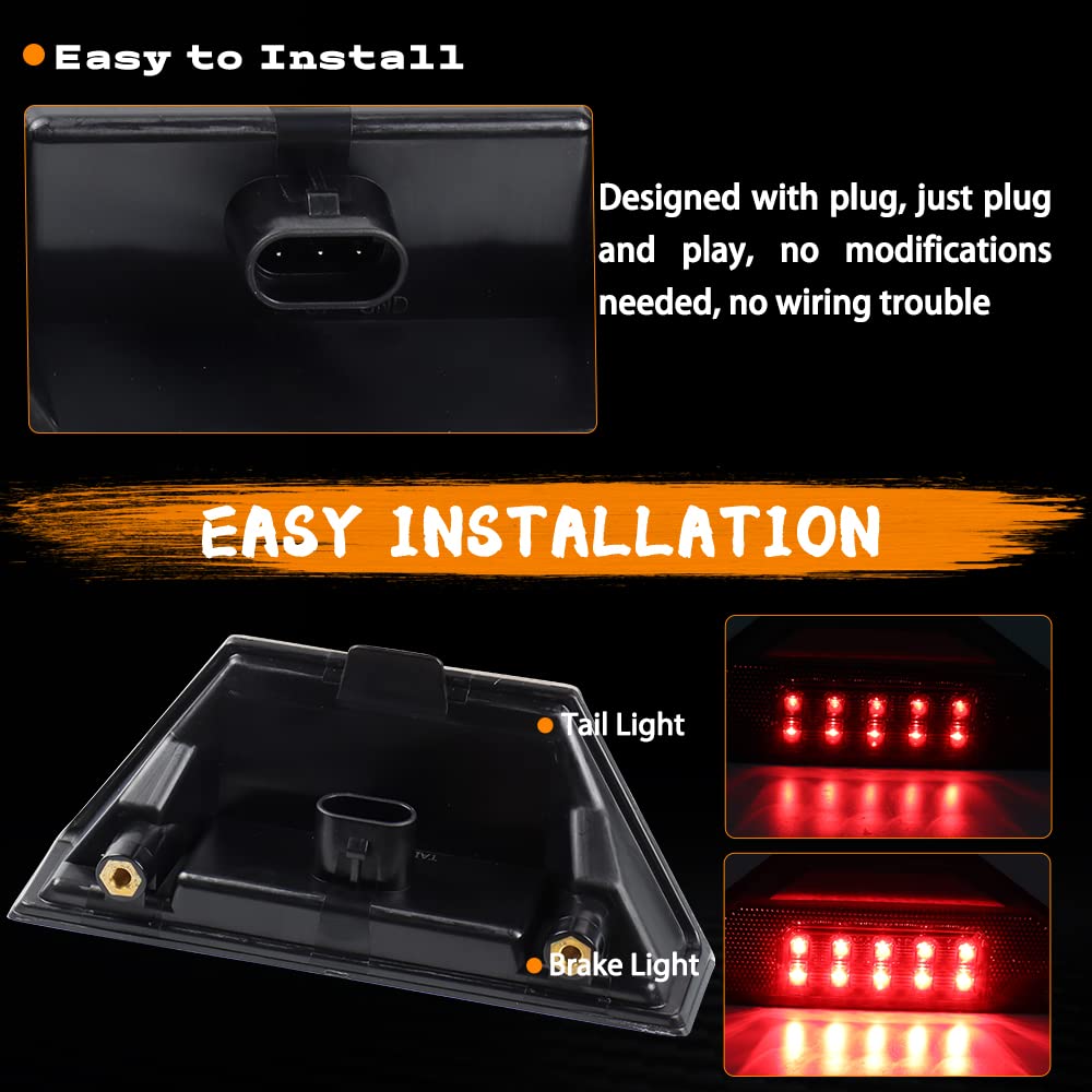 Motoparacc Smoked Utv Brake Tail Lights Led Taillights Compatible With Polaris Ranger 900 1000 Xp Diesel 570 Full Size Pro Xd 40