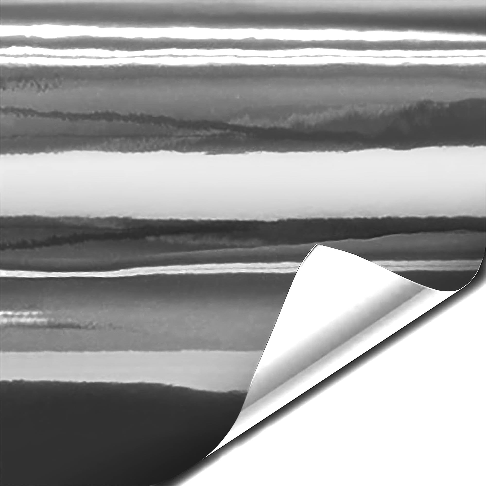 VViViD Gloss Silver Chrome Vinyl Tape Roll - 3" x 30ft, Air-Release, PVC Material