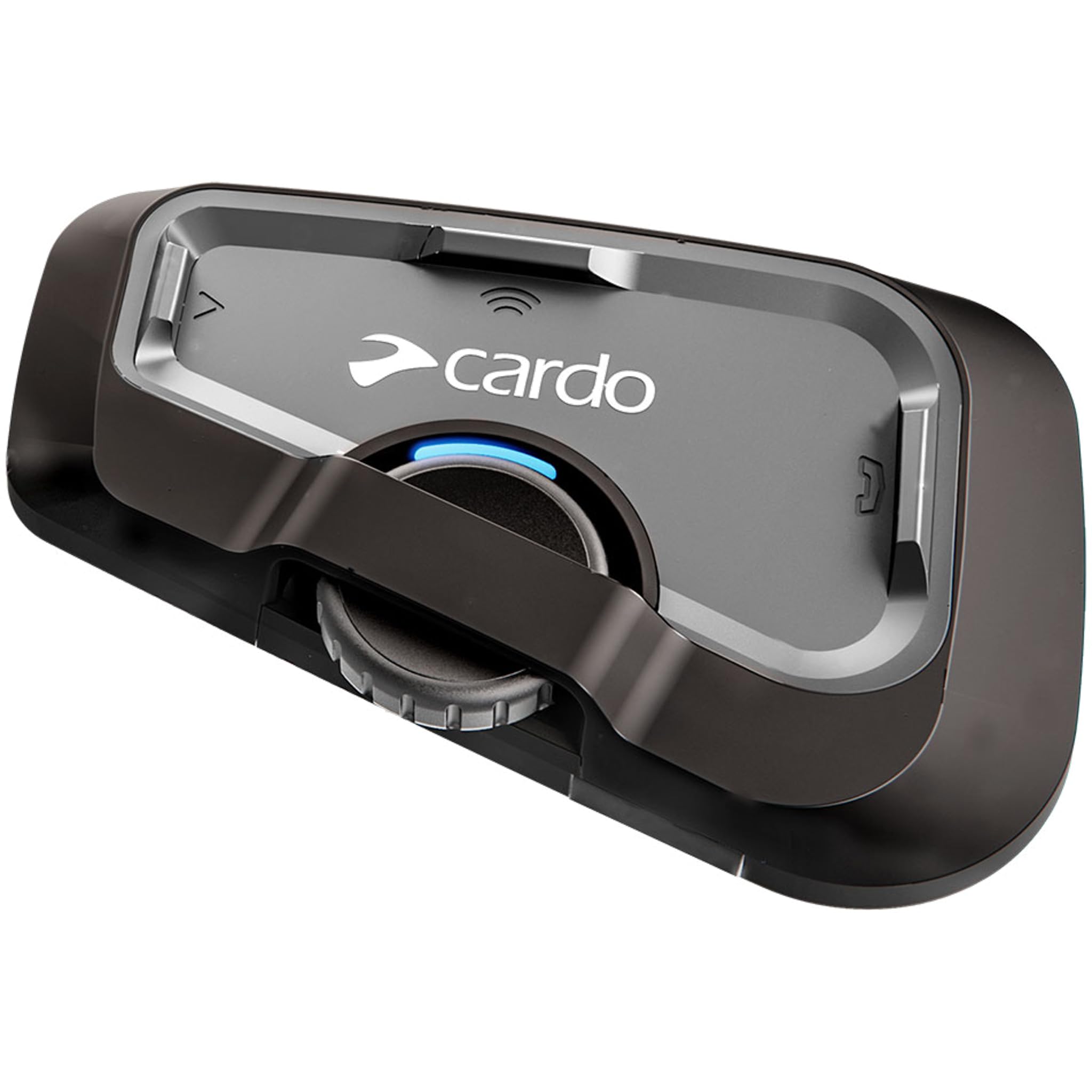 Cardo Systems FREECOM 4X Motorcycle 4-Way Helmet Bluetooth Communication System Headset Intercom, Universal Bluetooth Connectivity, Waterproof, 40mm Speakers - Single Pack -Like New