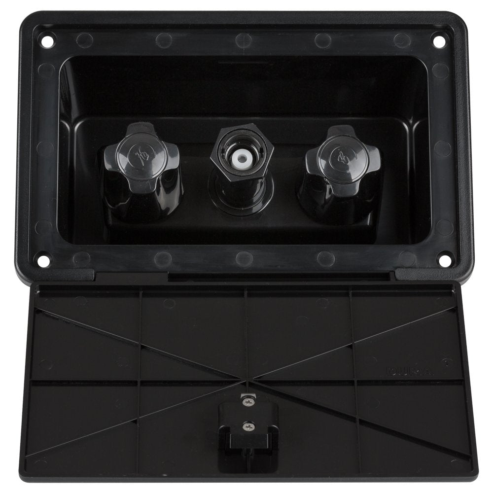 Dura Faucet Df-Sa185-Bk Rv Exterior Spray Box With Hot/Cold Quick Connect Faucet (Black)