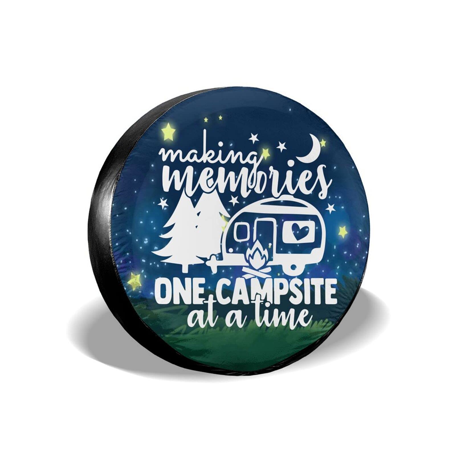 Cozipink Making Memories One Campsite Starry Sky Camping Spare Tire Cover Weatherproof Wheel Protectors Universal Fit For Trailer Rv Suv Truck Camper Travel Trailer 14In