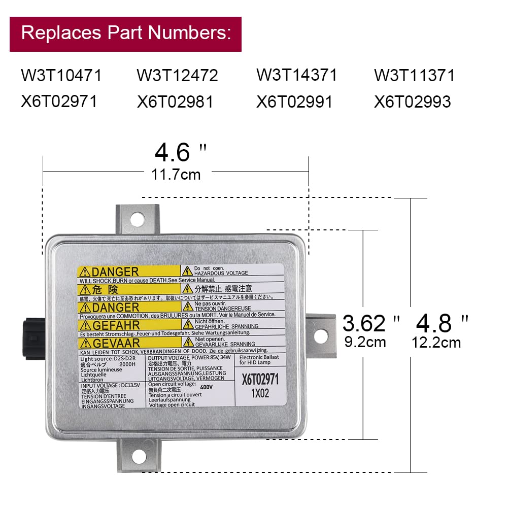 Wmphe Hid Headlight Ballast Compatible With Acura Tl Acura Tsx Honda S2000 Mazda 3 Replacement For X6T02981 W3T10471 X6T02971 33