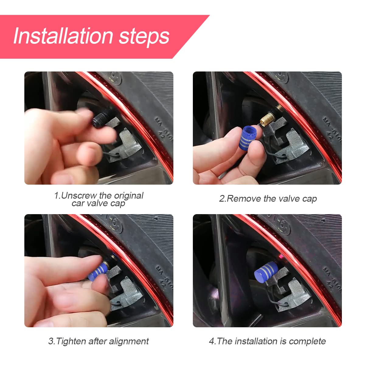 Tire Valve Stem Caps, 12 Pcs Dustproof Corrosion-Proof Premium Metal Rubber Seal Tire Valve Caps, Universal Fit For Cars, Suvs, Bike And Bicycle, Trucks, Motorcycles (Blue/Silver)