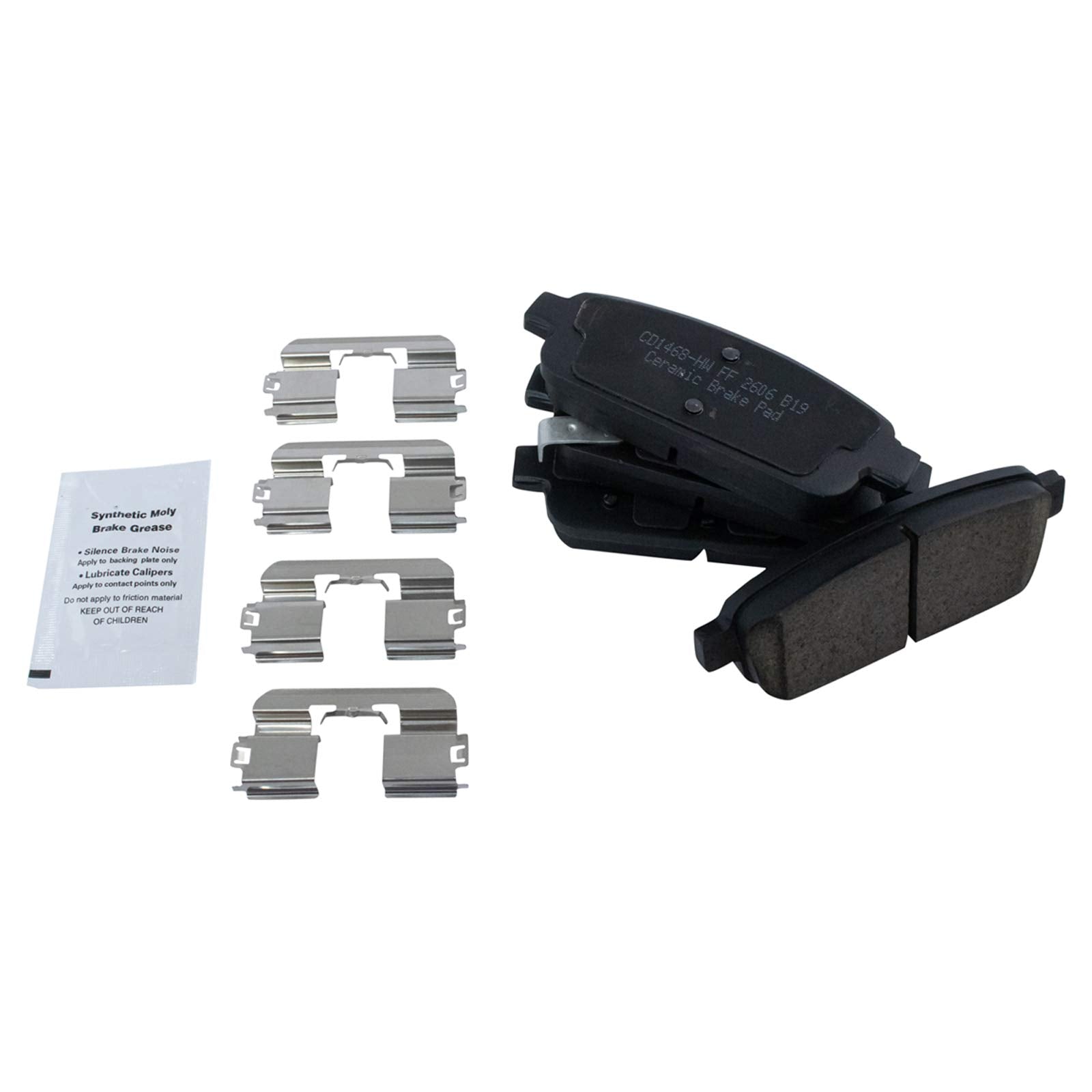 Trq Rear Brake Pad & Rotor Kit Ceramic Premium G-Coated Compatible With 2013-2017 Buick Encore