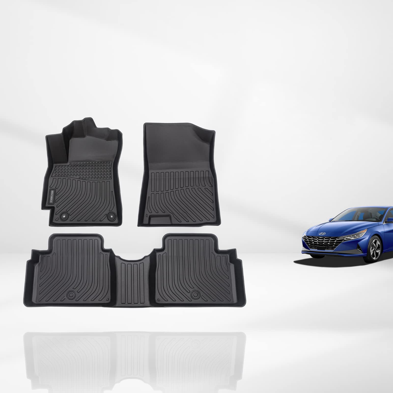 Kelcseecs Floor Mats Custom Fit For Elantra 2025 2024 2023 2022 2021& Elantra N All Weather Protection Tpe Heavy Automotive Floo