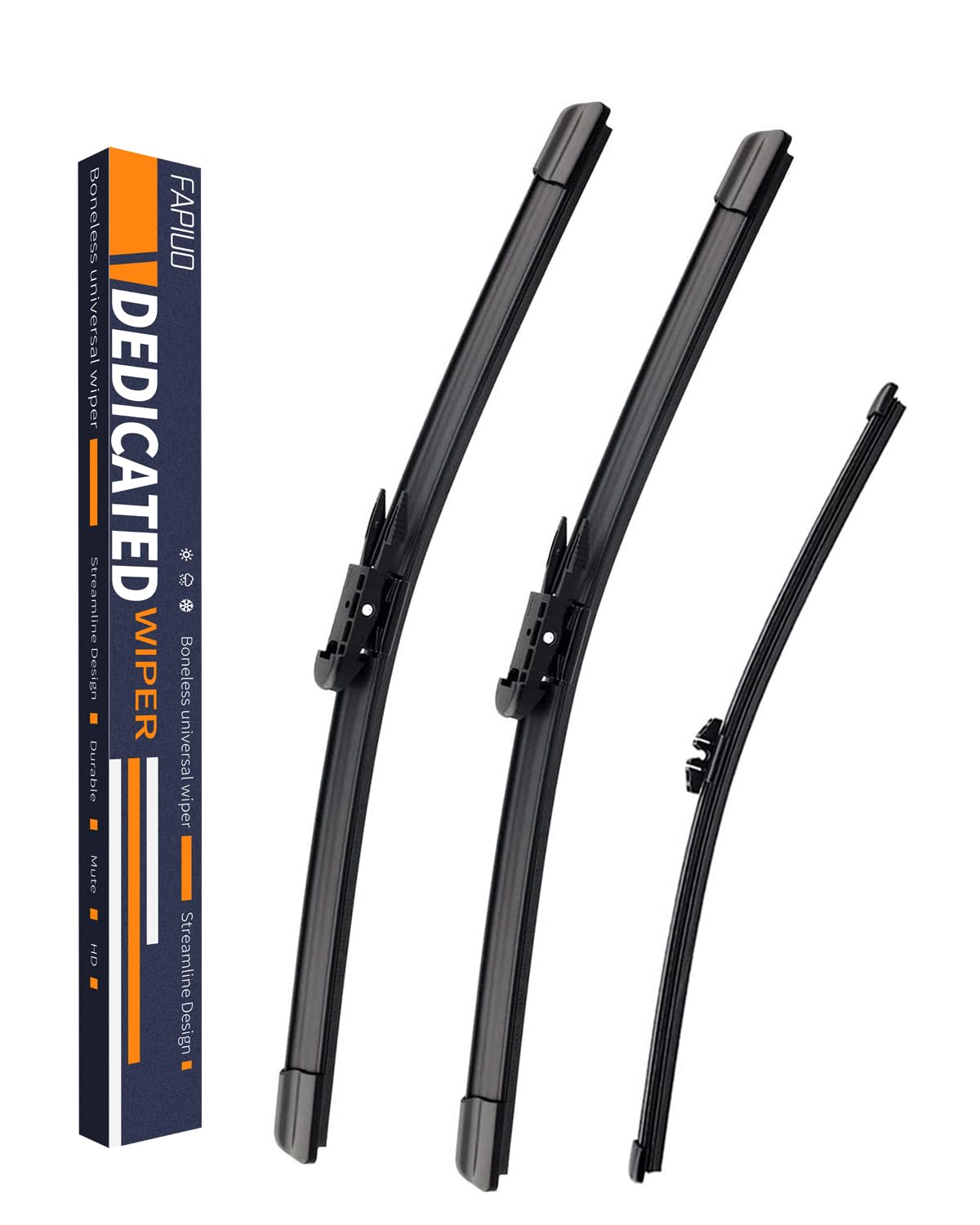 Replacement For Ford Explorer 2011-2020 Silent Wipers -Fapiuo Front And Rear Windshield Wipers 26''+22''+11'' Full Blade Set (3
