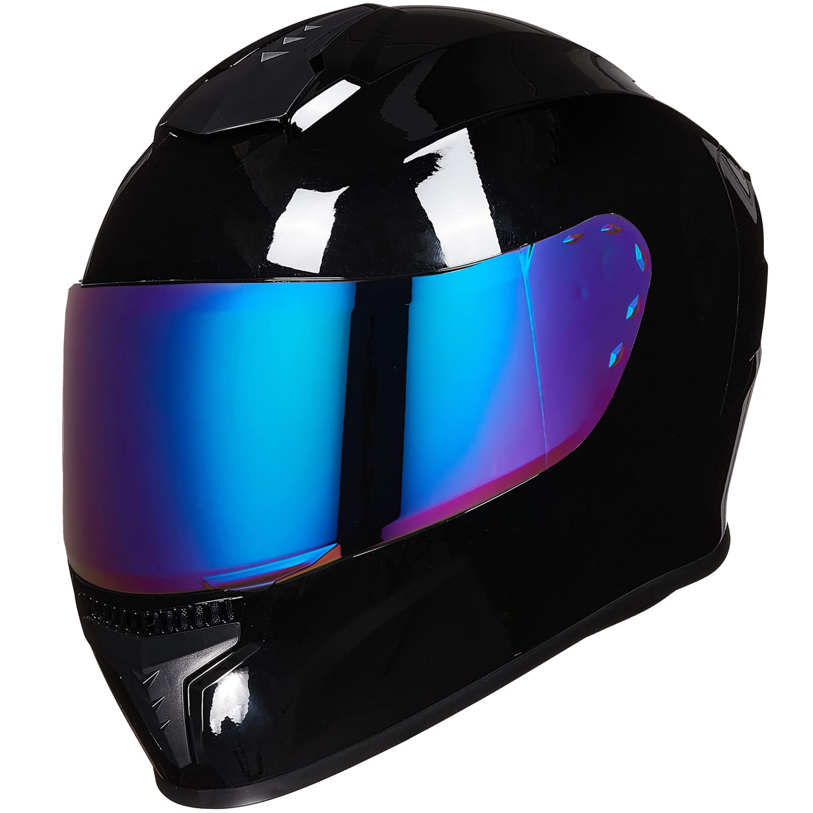 Auboa Full Face Motorcycle Helmets For Adults Men And Women Dot Street Bike Racing Helmet With Tinted Visor Model Md-813 (Gloss