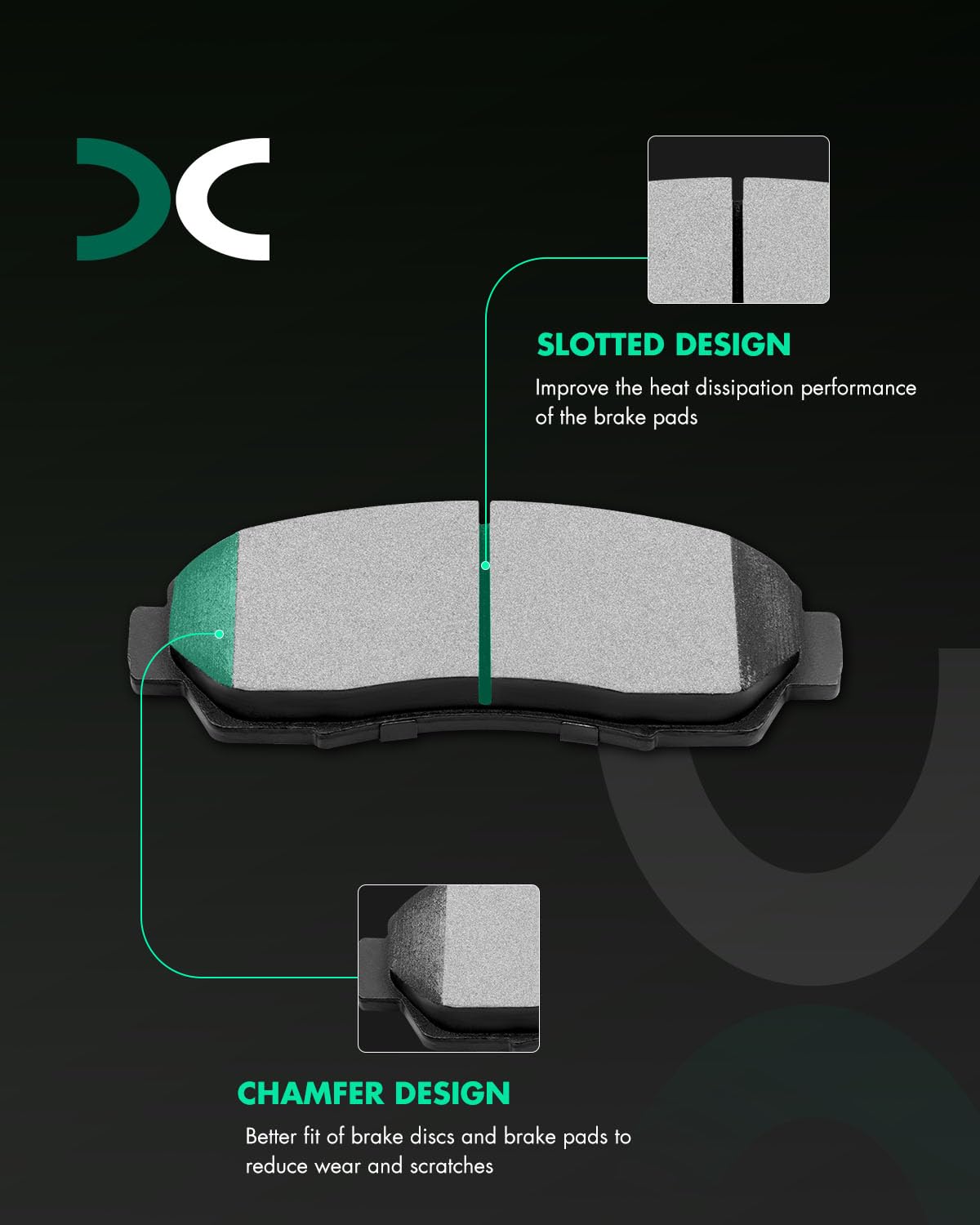 D1089 D1086 Scitoo Brake Pads Kits Front Ceramic Rear Semi-Metal 8Pcs Fit For Acura Rdx 2010-2012,For Honda Accord Crosstour 201