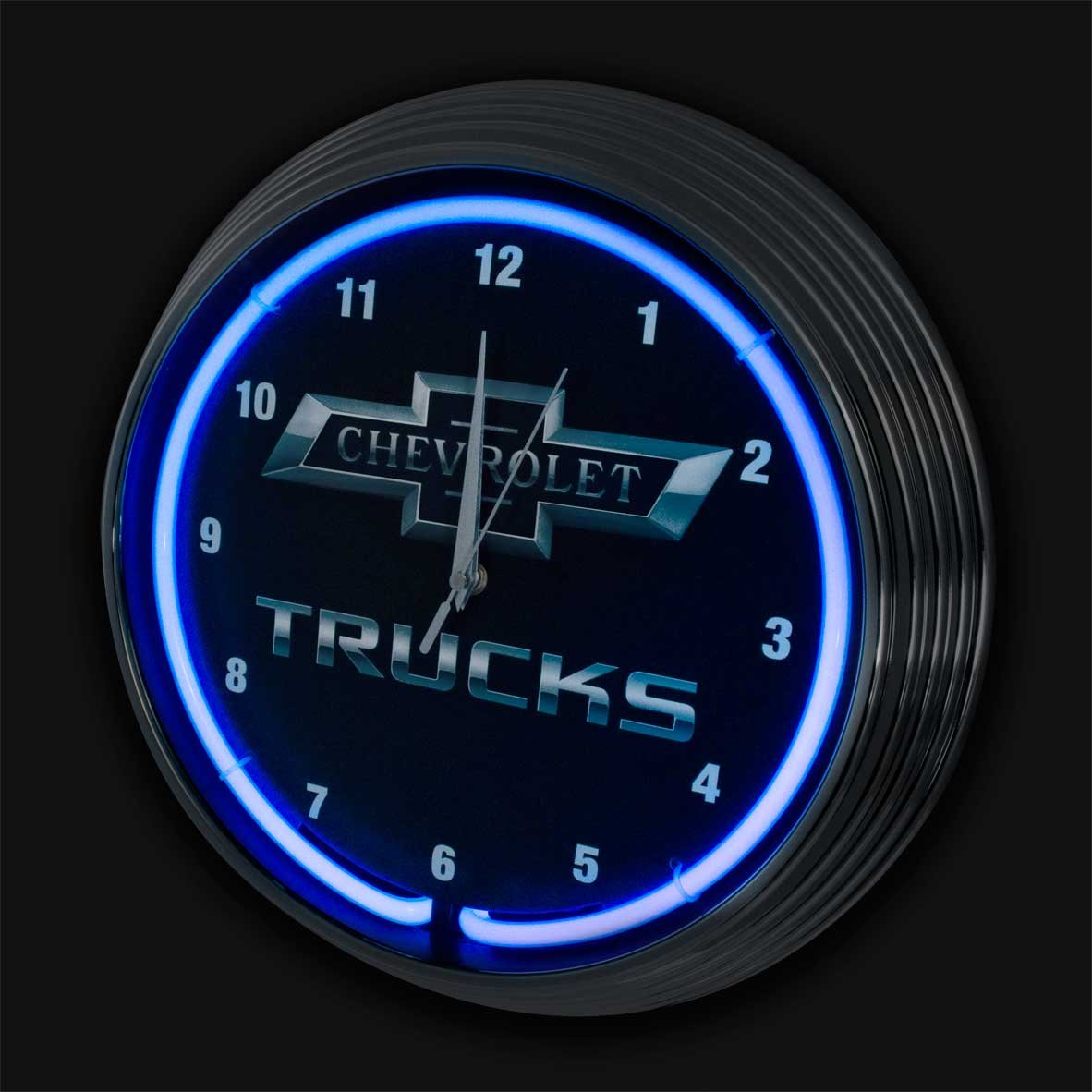 Neonetics Chevy Trucks Bowtie Log Neon Light Up Wall Clock 15-Inch