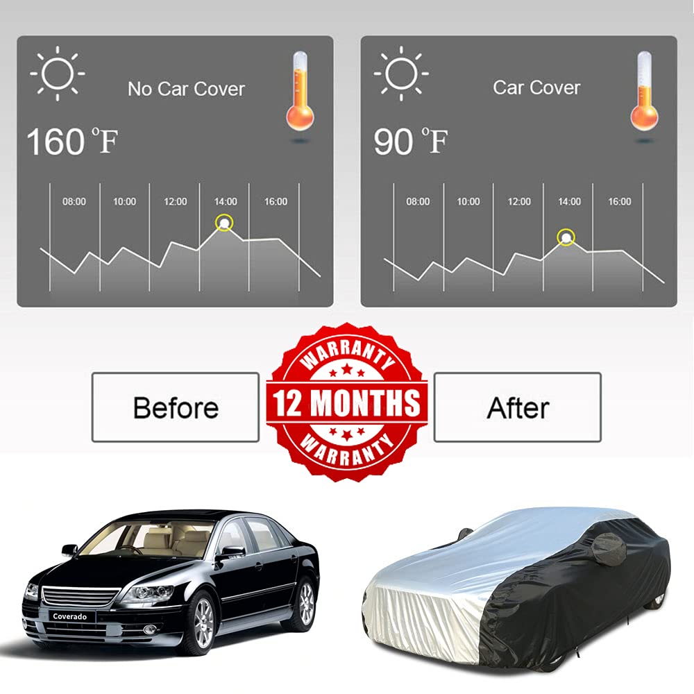 Coverado Hatchback Car Cover Waterproof All Weather, Full Exterior Covers Snow Wind Uv Protection, Outdoor Car Covers For Automo