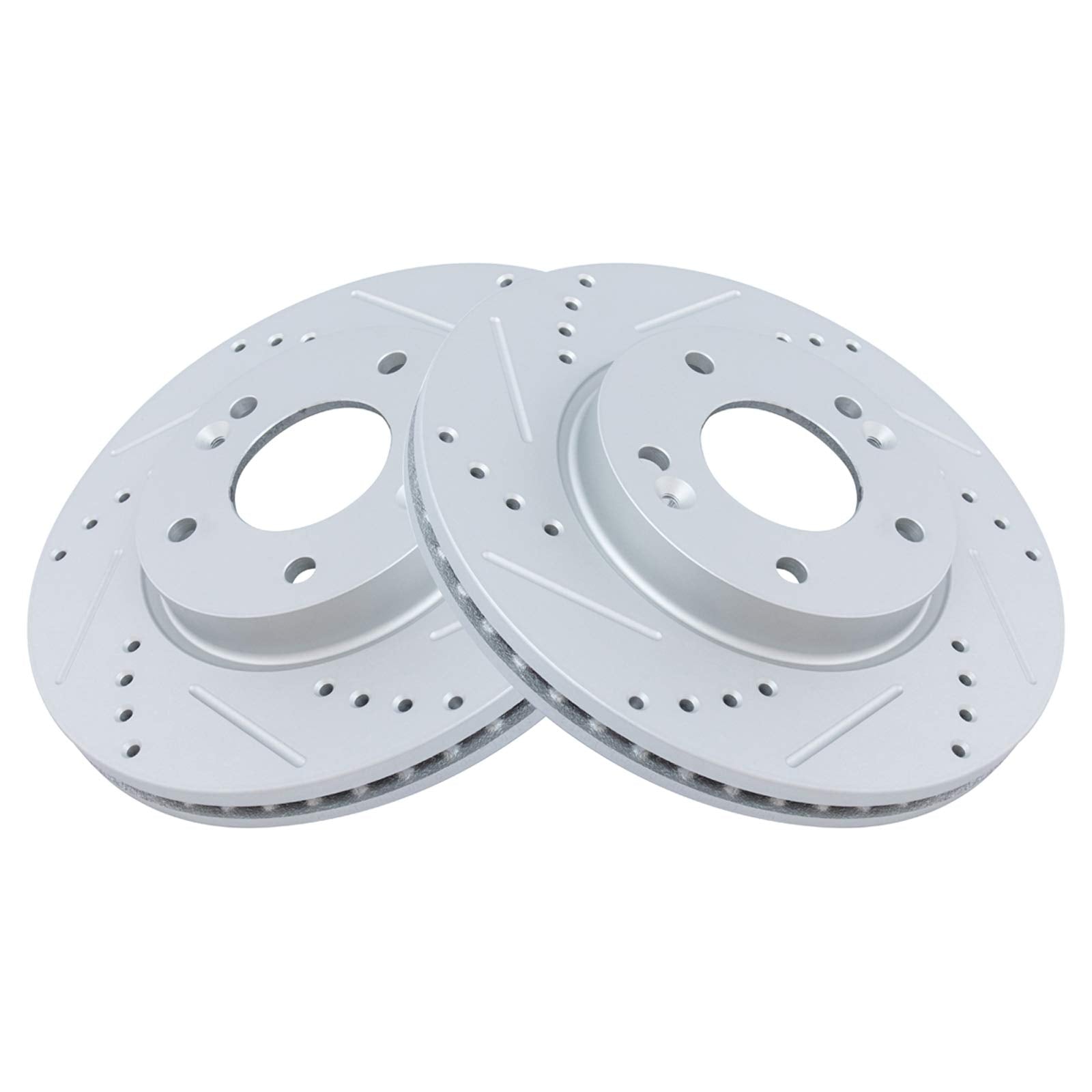 Trq Front Performance Brake Rotor Drilled Slotted Pair For Elantra/Elantra Coupe/Elantra Gt/Forte/Forte Koup / Forte5 / Soul/Vel