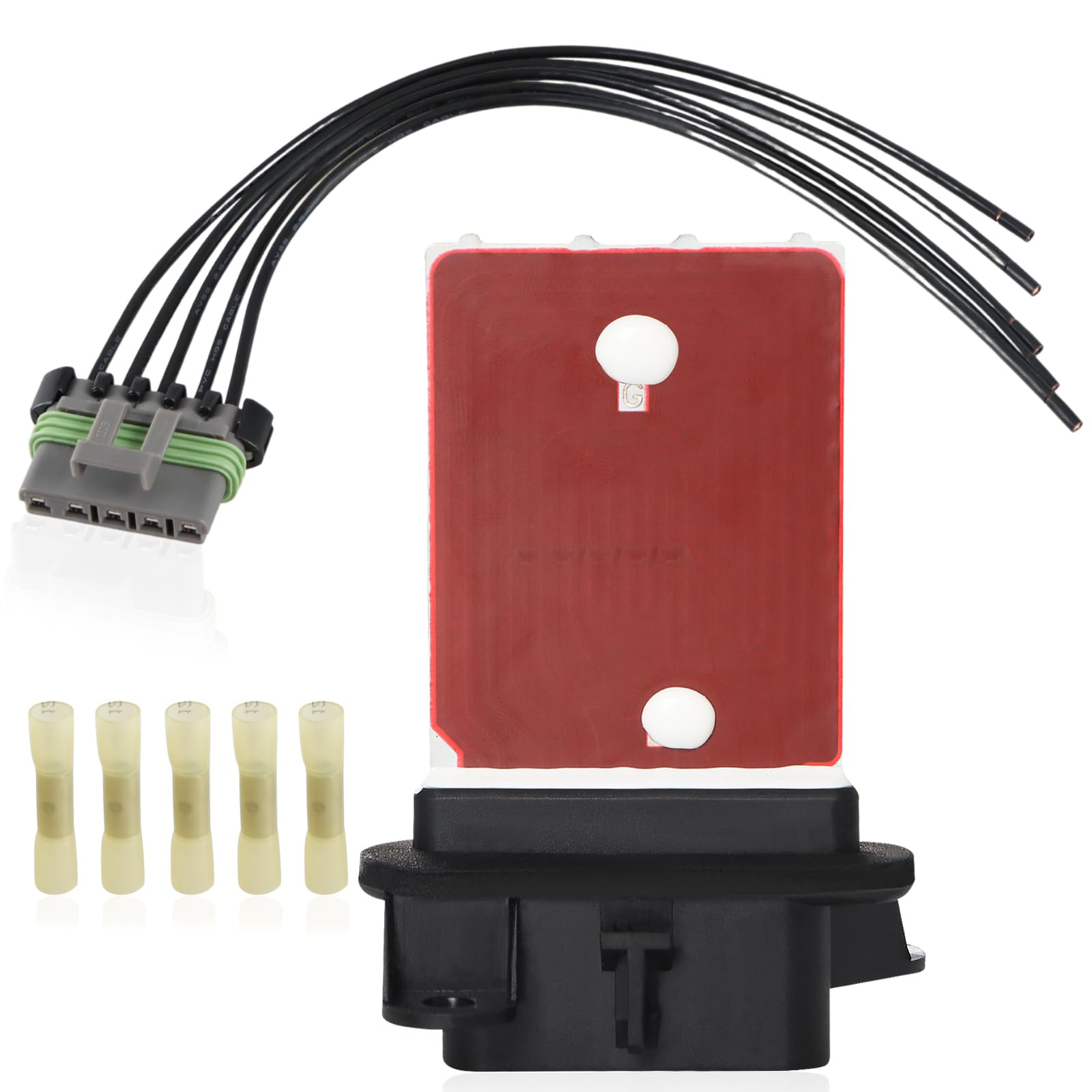 KPALAG HVAC Blower Motor Resistor Kit AC Blower Control Module with 13 AWG Connector Wire Harness Compatible with Chevrolet Soni