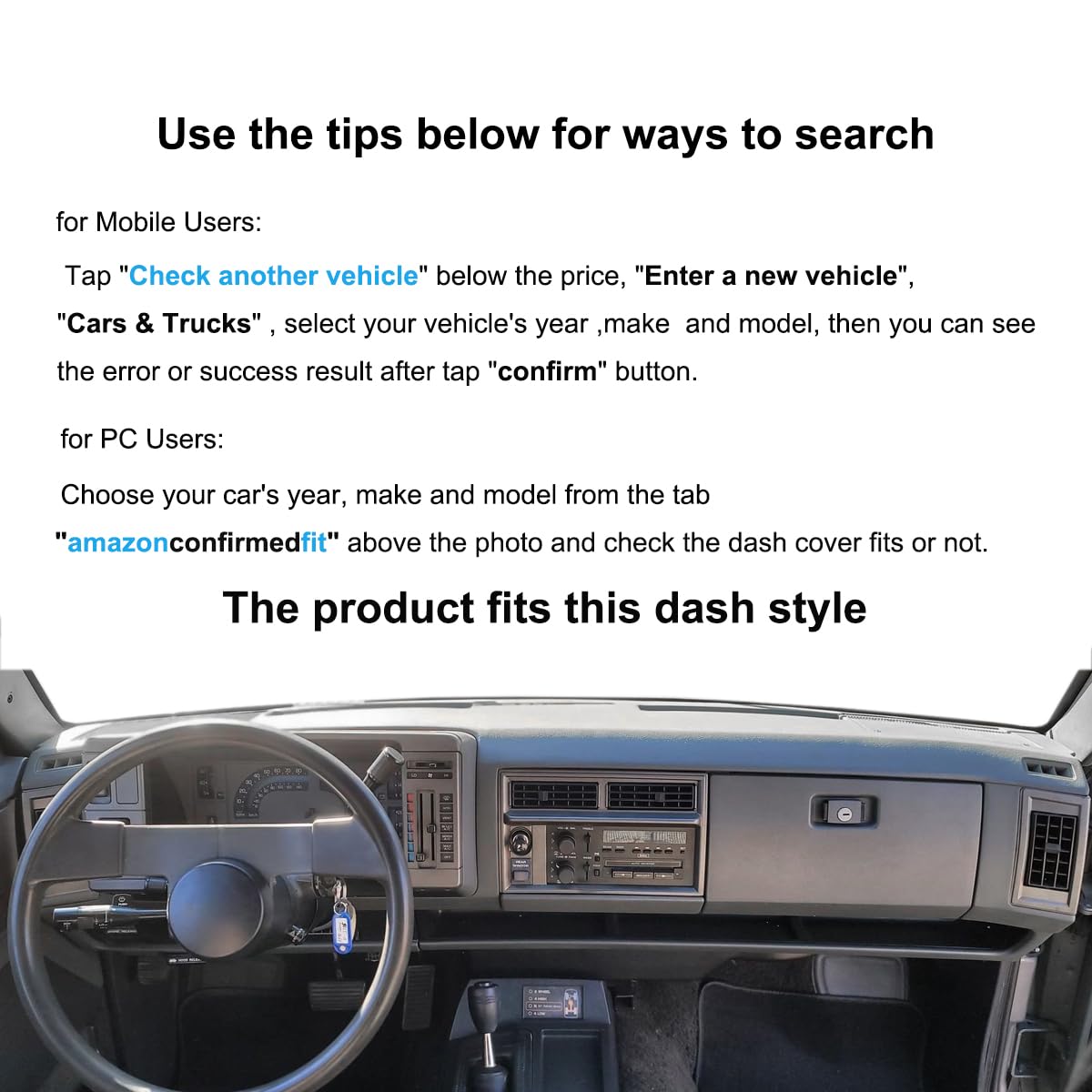 Yiz Dash Cover Mat for 1986-1993 Chevy S10 Blazer, Beige, Custom Fit, Model YIZ59574j34j37