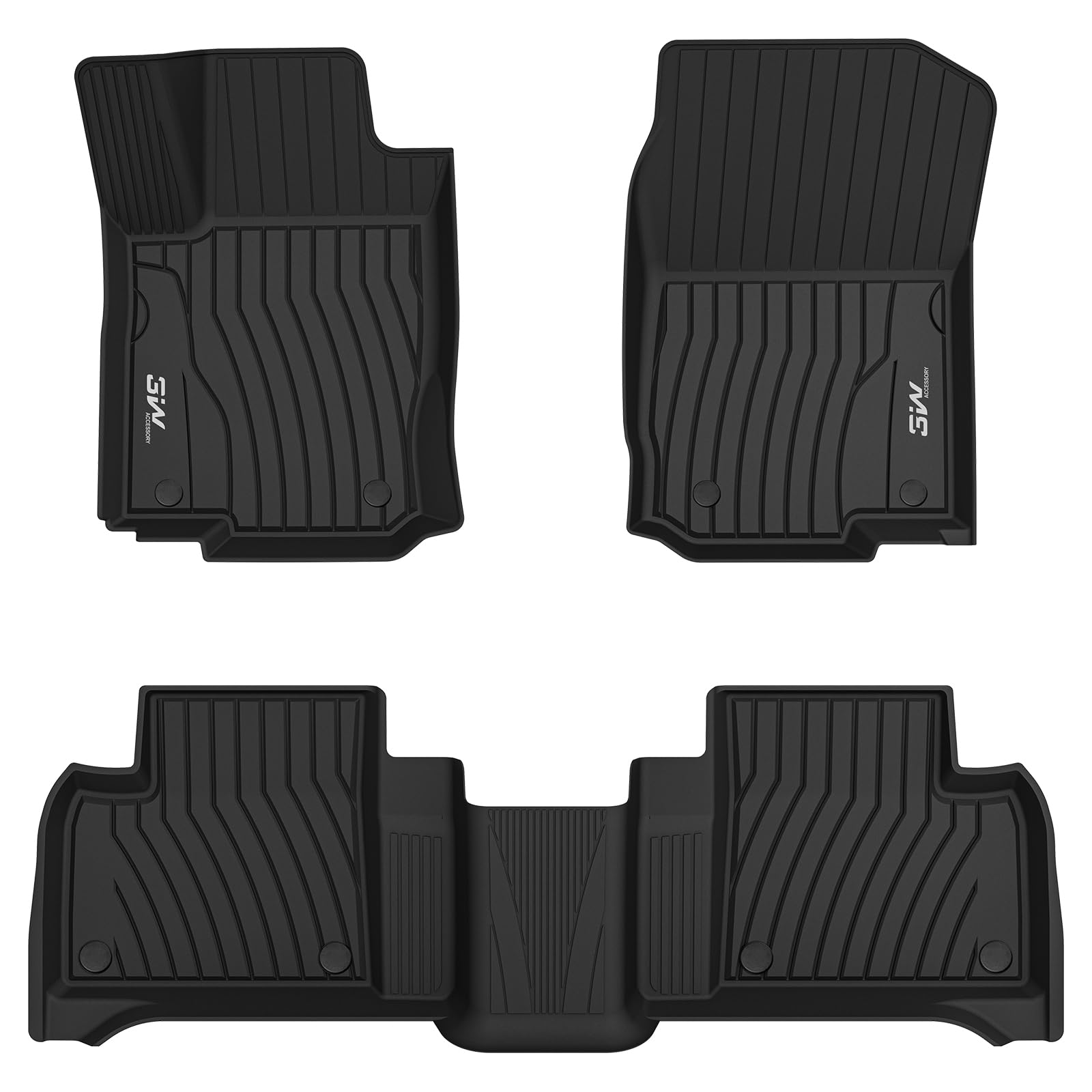 3W Floor Mats Compatible For Benz Gle 2016-2019,Tpe All Weather Custom Fit Floor Liner For Benz Gle,1St & 2Nd Row Full Set Car M