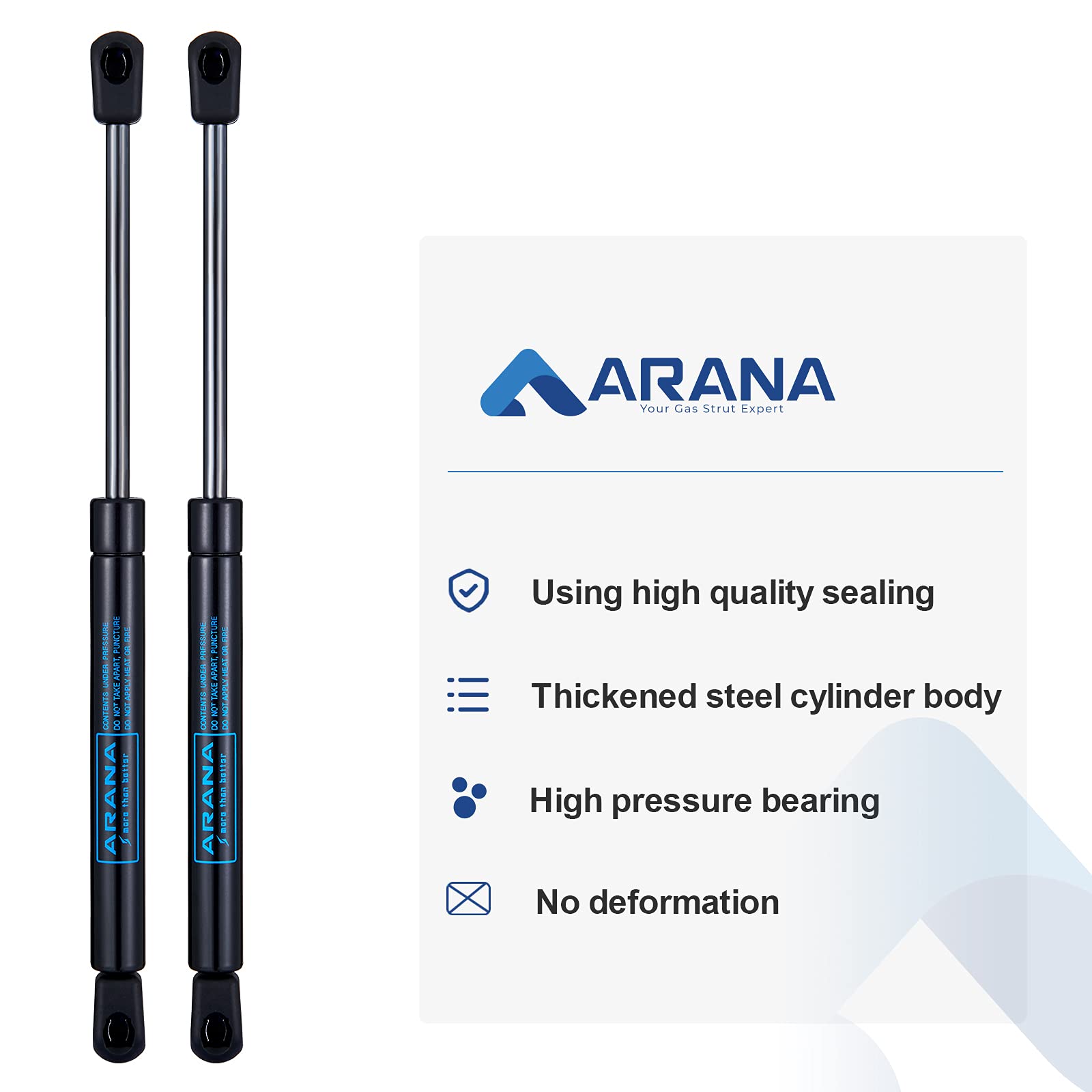 Arana C16-10788 12 Inch 35Lb Gas Struts Spring Shocks C1610788 12 '' 35 Pound Lift Support For Truck Toolbox A.R.E. Camper Shell