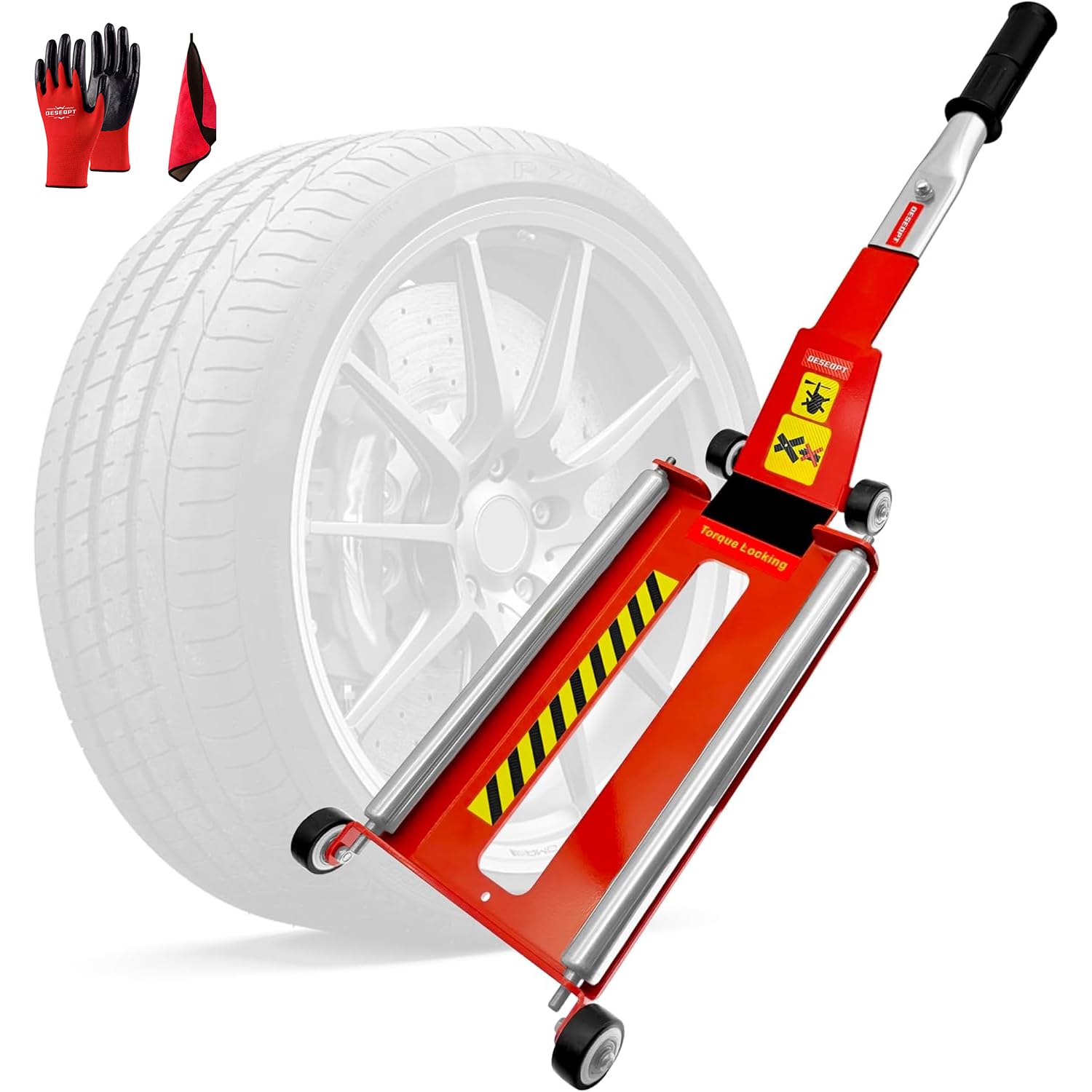 DESEQPT Upgraded Portable Effortless Tire Jack Disassembly Tool, Tire Jack Tool with Roller Plate [Extended Version]