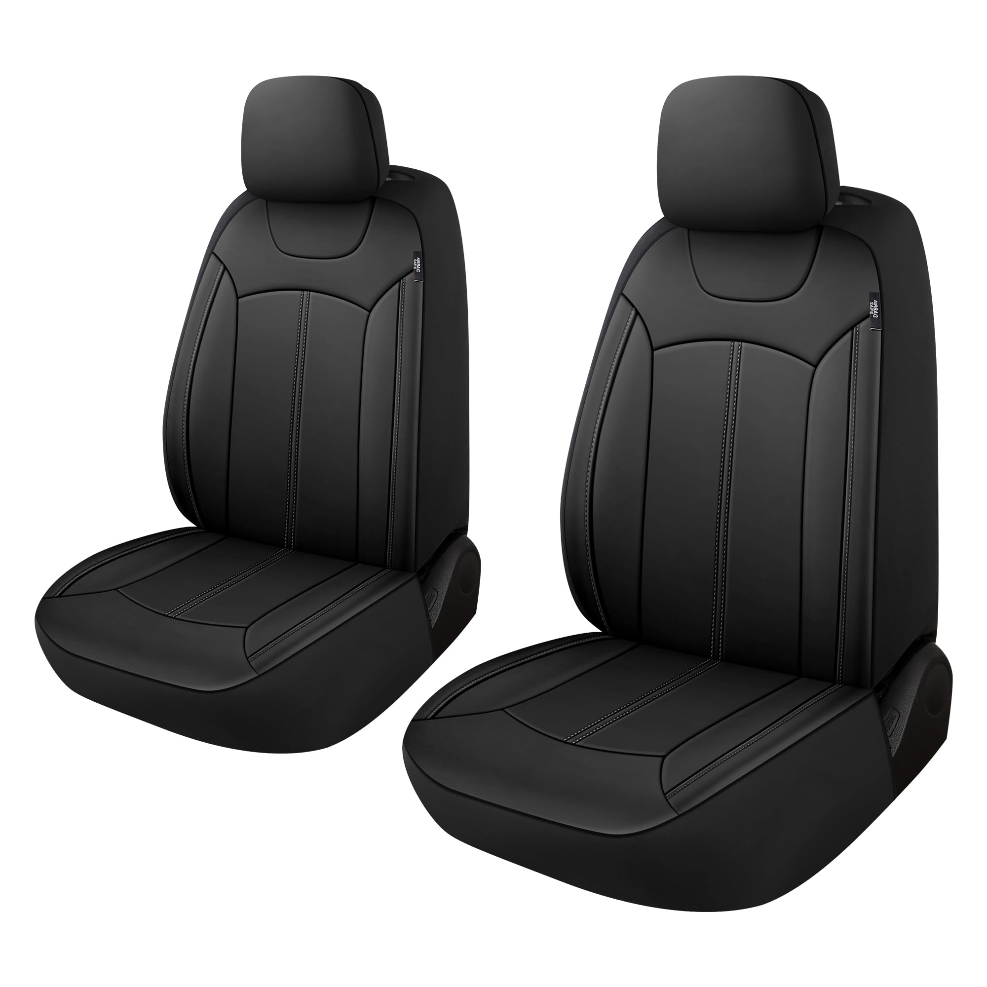 Pariiaotin Premium Leather Car Seat Covers Front Set, Waterproof Stain-Resistant Seat Covers For Cars, Universal Automotive Inte