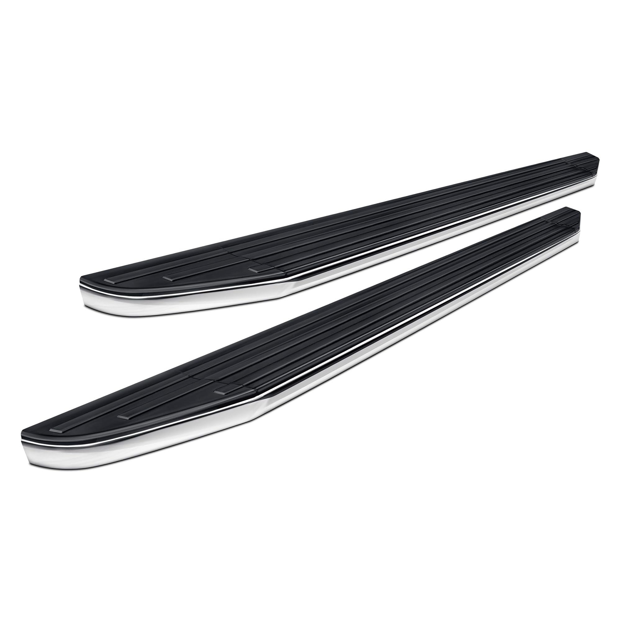 Black Horse Premium Running Boards Black Compatible With 2019-2025 Ram 1500 Crew Cab (Excl. 2019-2025 Ram 1500 Classic) -Pr-R285
