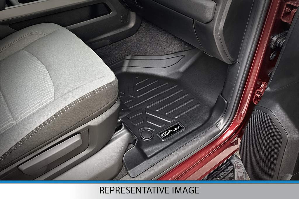 Smartliner Floor Mats 3 Row Liner Set Black Compatible With 2015-2020 Chevrolet Suburban/Gmc Yukon Xl (With 2Nd Row Bucket Seats