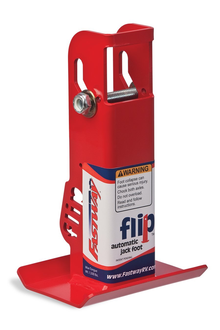 Fastway Trailer Tongue Jack Foot Plate, 6" FLIP, Red, Model 88-00-6500, Fits 2 1/4" Jacks, Durable Iron Construction