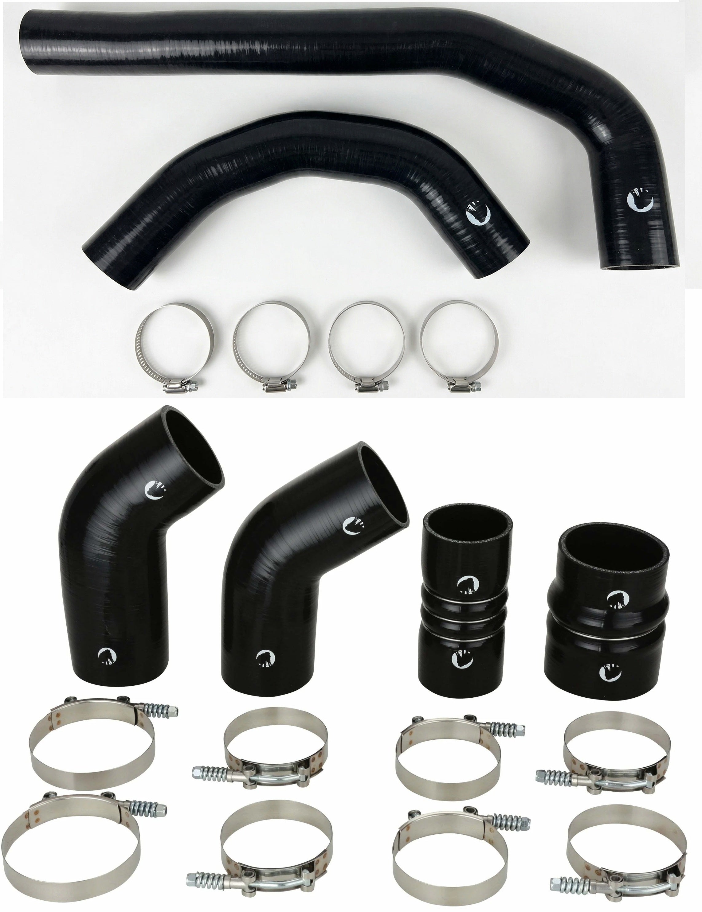 Heavy Duty Silicone Intercooler and Coolant Hose Kit Compatible With 2019-2026 Dodge Ram Cummins 2500 3500 6.7L Diesel - Black