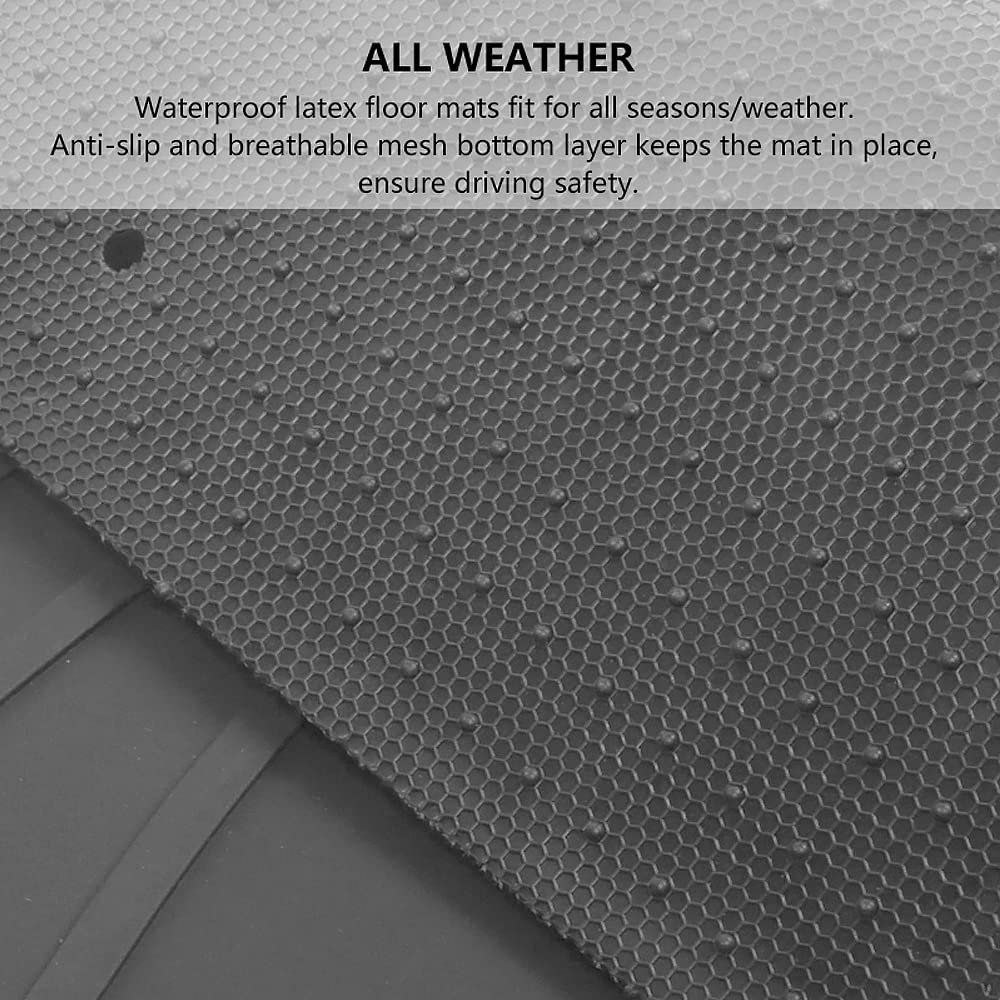 IKON MOTORSPORTS, Floor Mats Compatible with 2006-2011 Honda Civic Coupe & Sedan, Gray/Grey Latex All Weather Easy Clean Interio