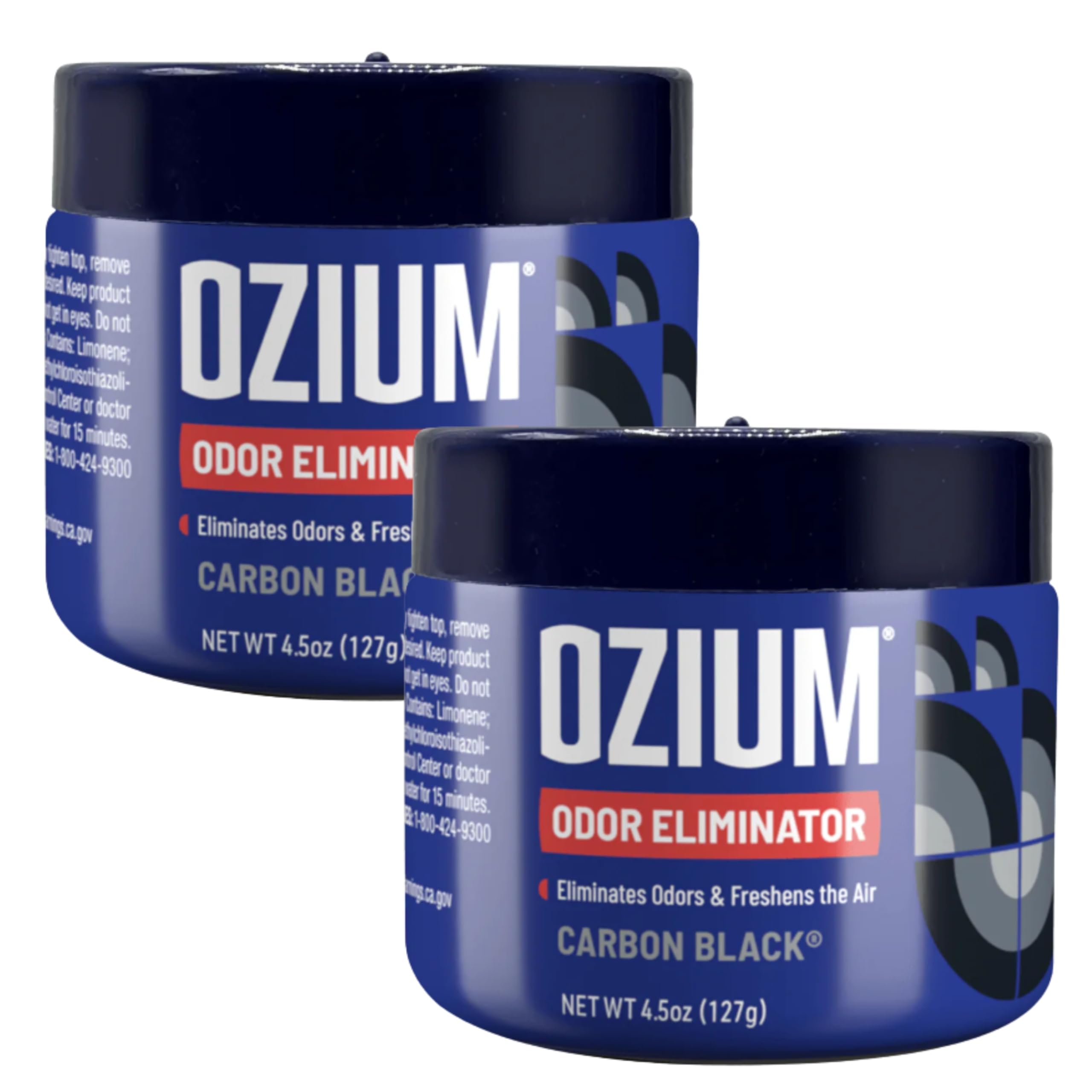 Ozium Air Sanitizer 4.5 oz Gel: Odor Eliminator for Strong Odor, Car Air Freshener (Carbon Black, 2 Packs)