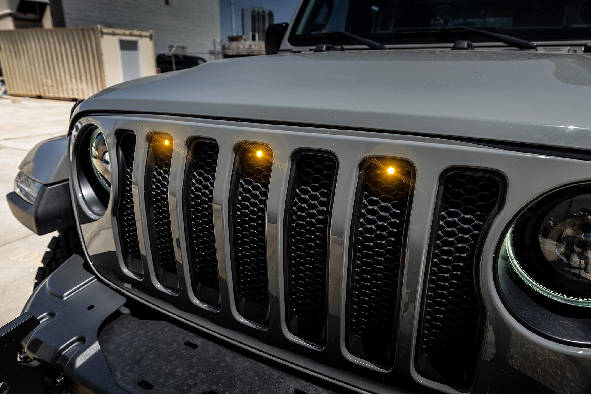 ORACLE Lighting 5870-004 Green Pre-Runner Style LED Grill Kit fits 2018 2024 Wrangler JL LED Accent, Brighter Illumination