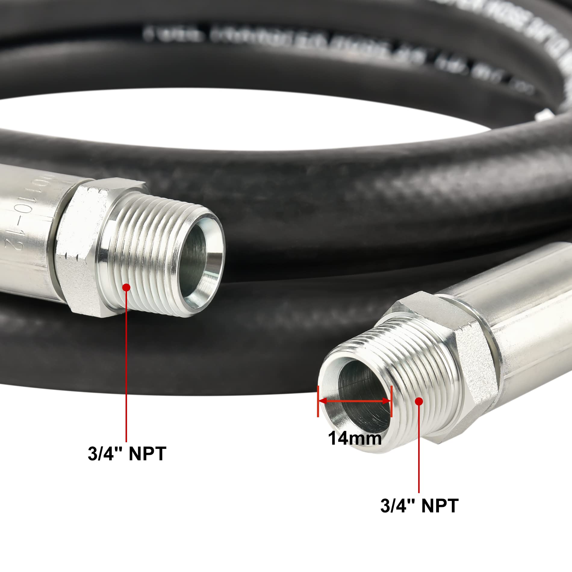 Evil Energy 3/4' Fuel Transfer Hose,Farm Fuel Hose For Dispensing Diesel Gasoline Kerosene Biodiesel 20Ft