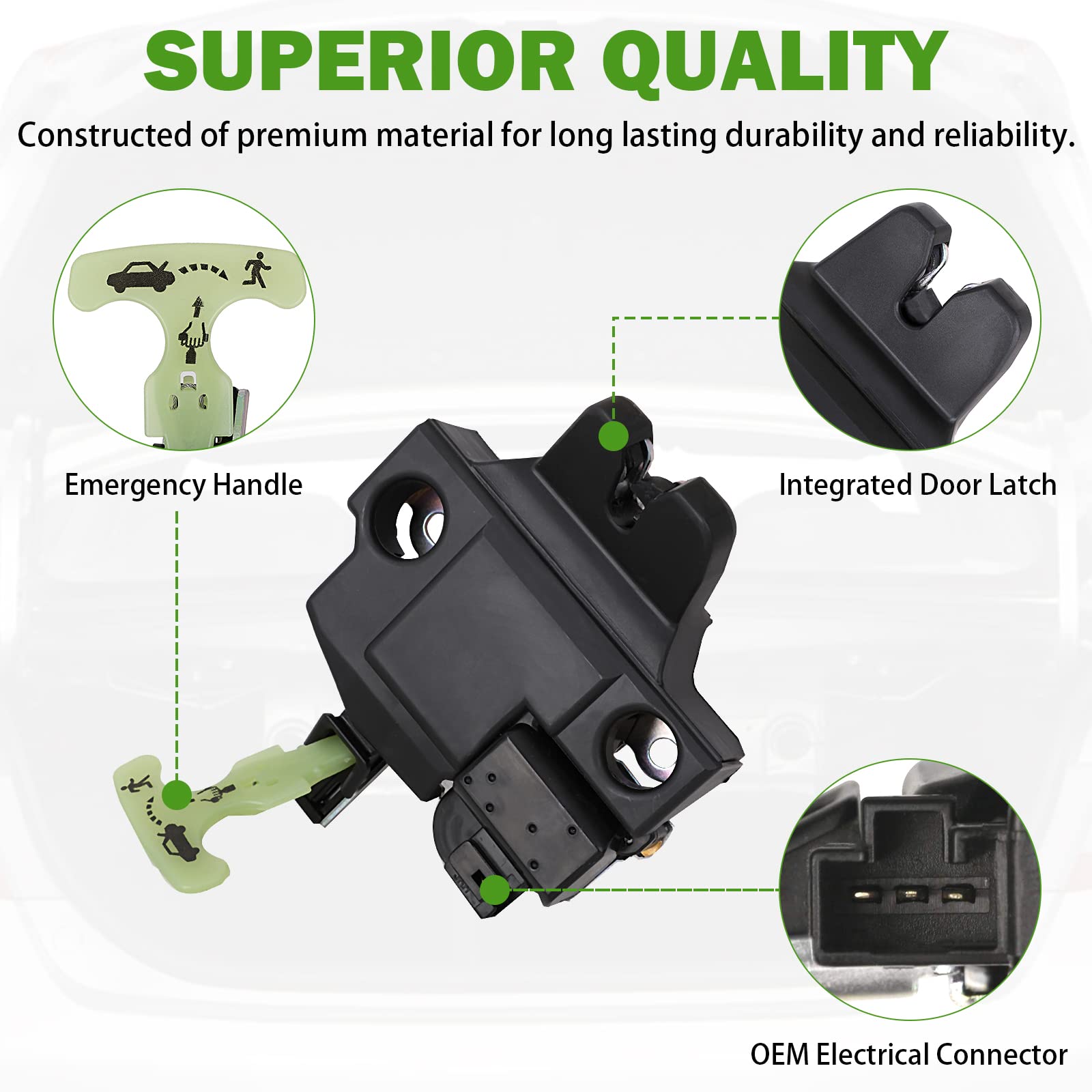 931-860 Trunk Latch Lock For Toyota Camry 2007 2008 2009 2010 2011 Replacement Camry Rear Door Latch Trunk Door Lock Actuator Replace # 64600-06010 64600-33120