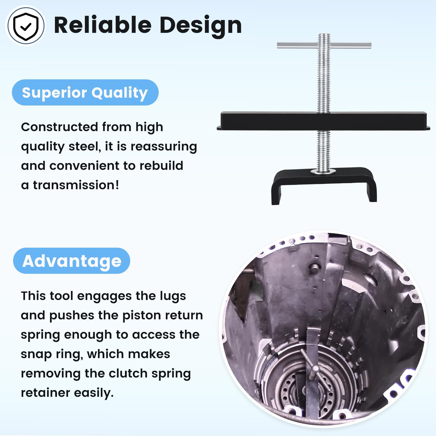 Sunluway T-0151 Rear Clutch Spring Compressor Tool for GM 250/350 Series, 4T80-E, 700R4, 4L60E, 4L