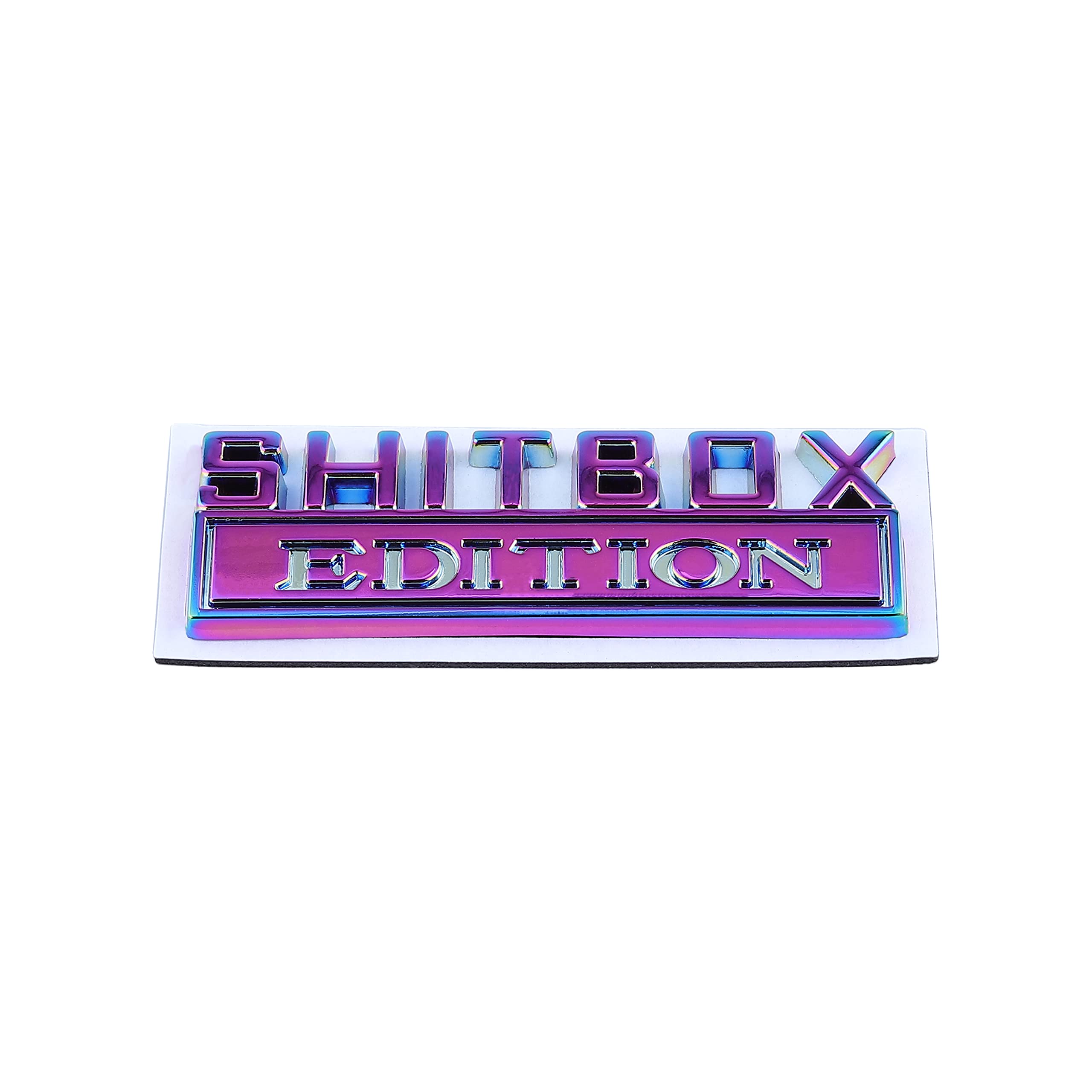 2 Pcs Edition Emblem Car Side Rear Front Hood Trunk Door Badge 3D Decal Sticker Fit For Car Truck Suv (Shit Box, Electroplated P