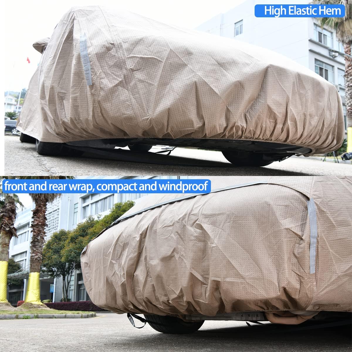 Tecoom Thick Shell Super Breathable-Waterproof Windproof Snow Sun Rain Uv Protective Outdoor All Weather Suv Car Cover Fit 191-2