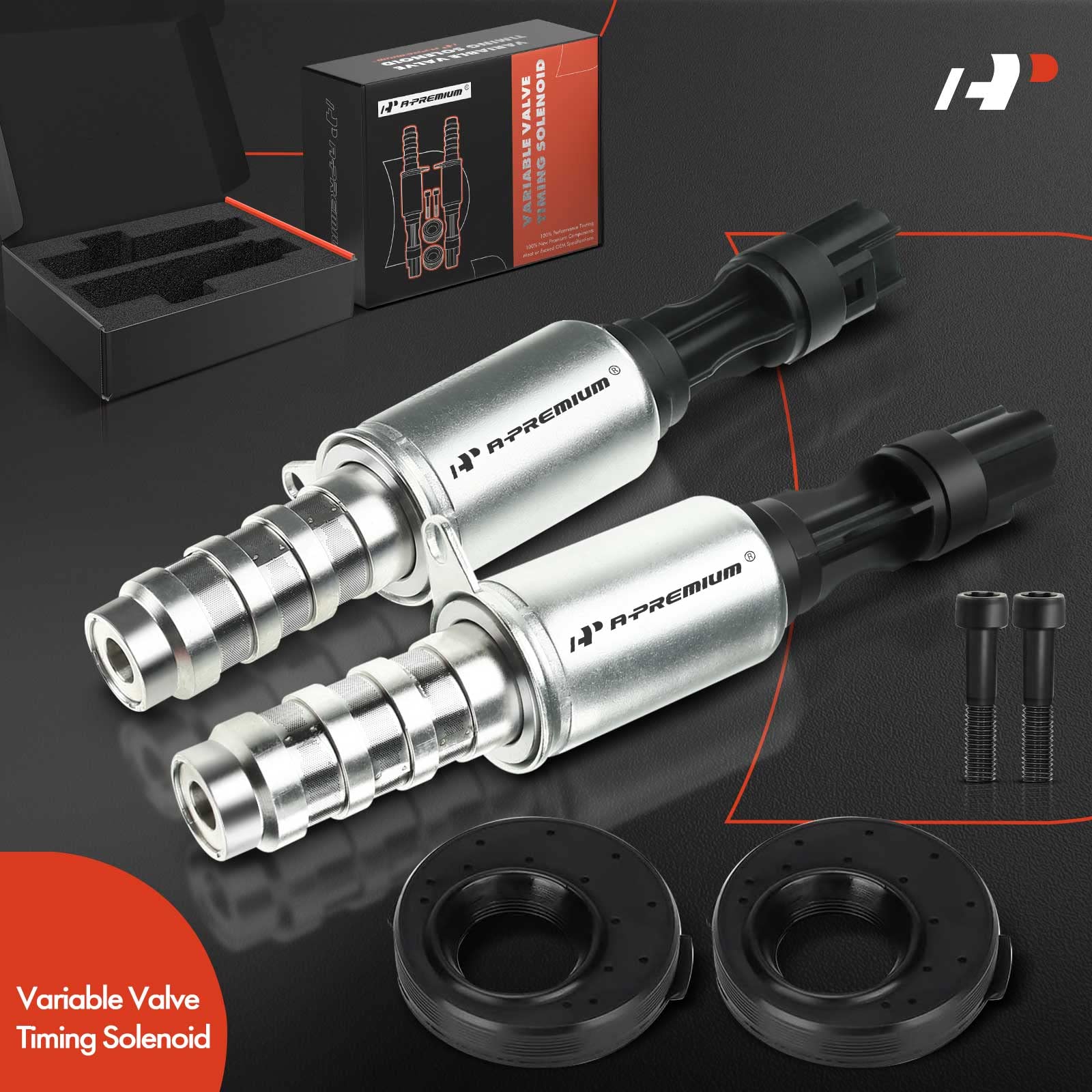 A-Premium 2-Pc Engine Variable Valve Timing (Vvt) Variable Camshaft Timing (Vct) Control Solenoid Compatible With Ford, Lincoln