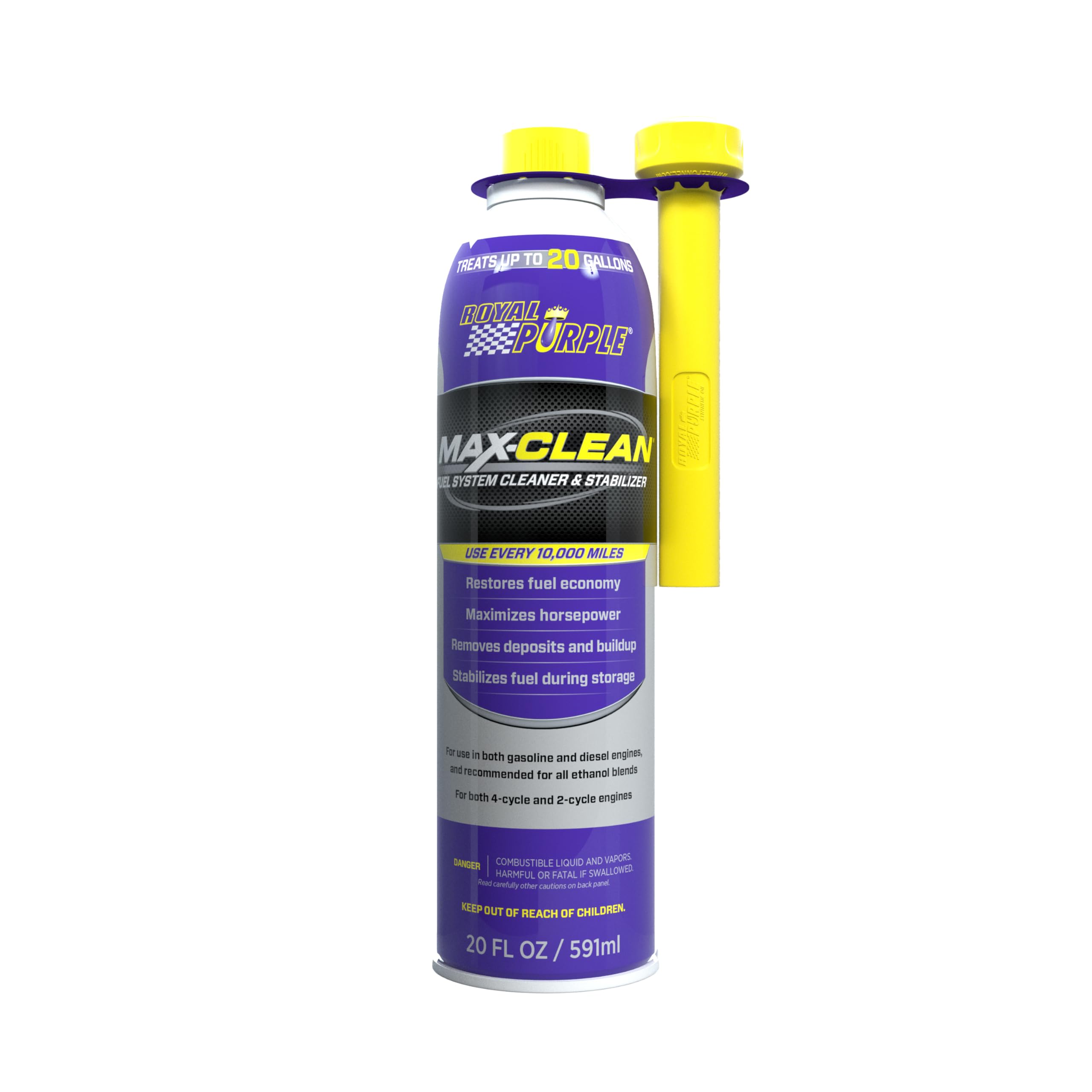Royal Purple 11722-2PK Max-Clean Fuel System Cleaner and Stabilizer - 20 oz. Bottle, (Pack of 2)