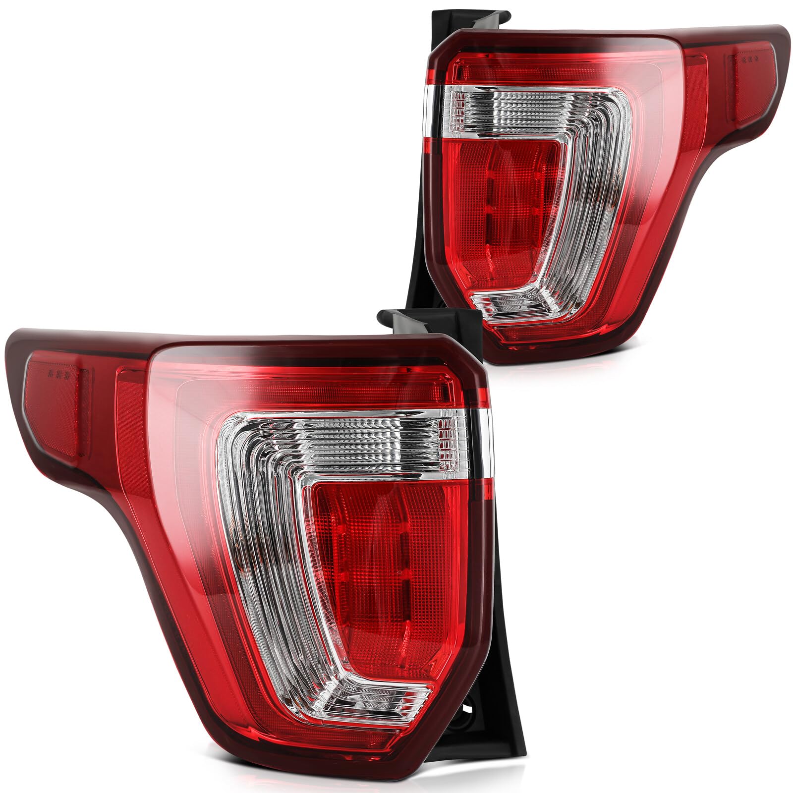 LBRST Tail Light Assembly Fit 2016-2019 for Explorer Driver & Passenger Side Tail Light Black Housing FO2800251