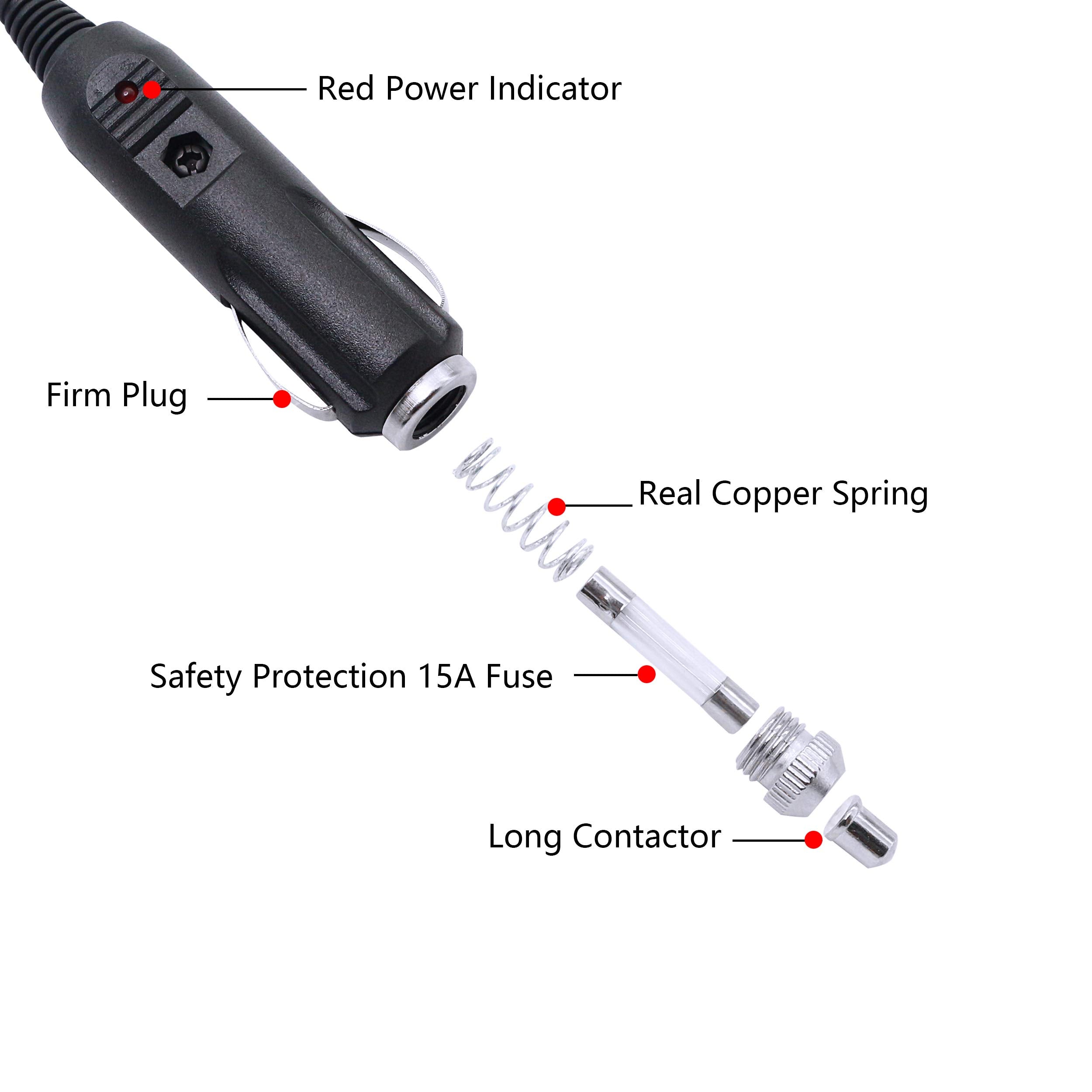 Sinloon Cigarette Lighter Sae Battery Charger Cable,12V 15A Cigarette Lighter Plug To Waterproof Sae Quick Release Adapter Exten